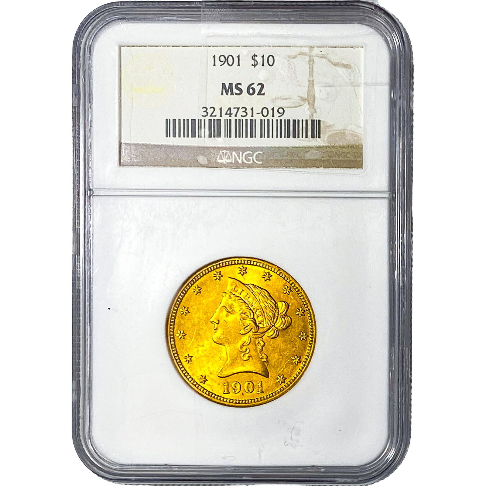 1901 $10 Gold Eagle NGC MS62: 1901 $10 Gold Eagle NGC MS62