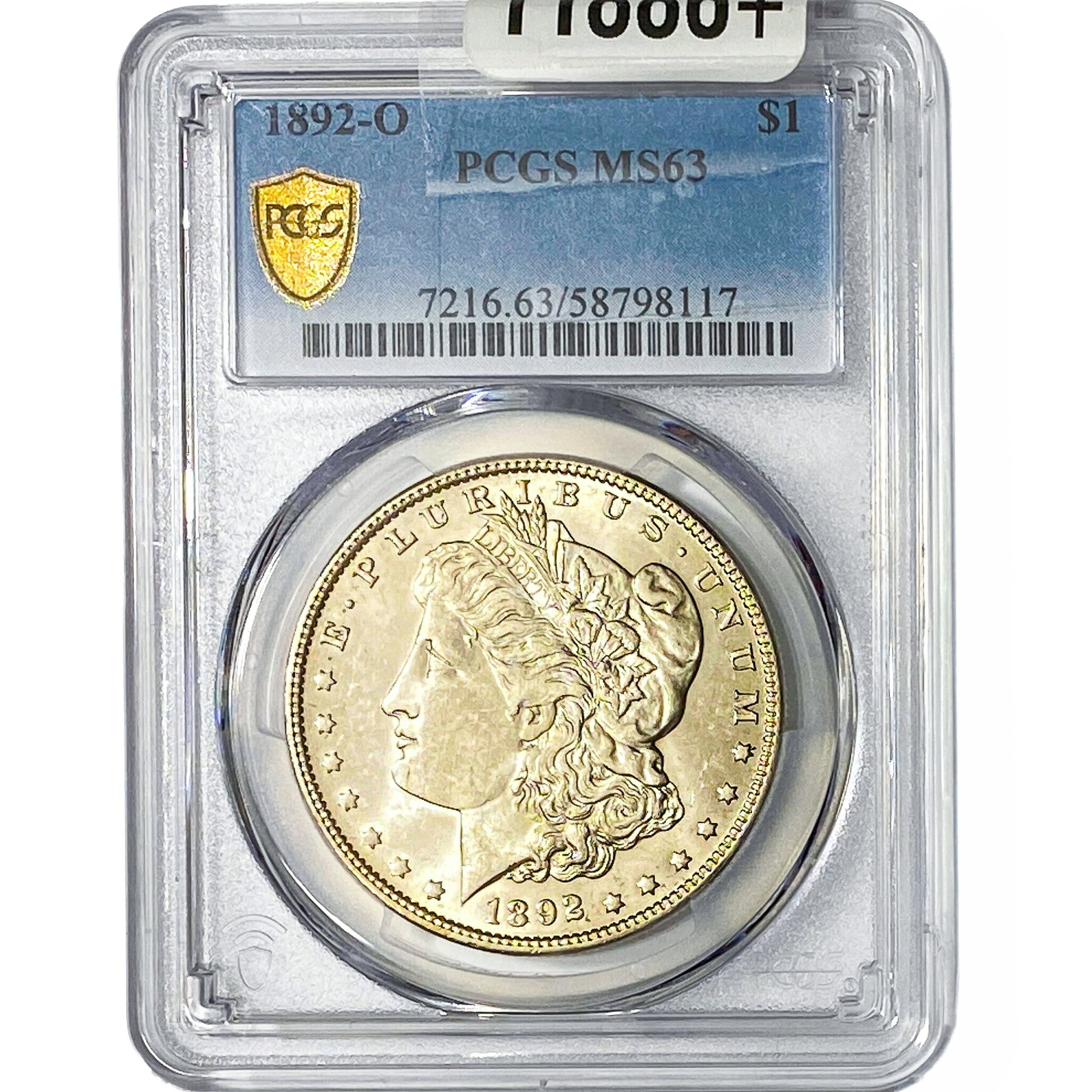 1892-O Morgan Silver Dollar PCGS MS63: 1892-O Morgan Silver Dollar PCGS MS63
