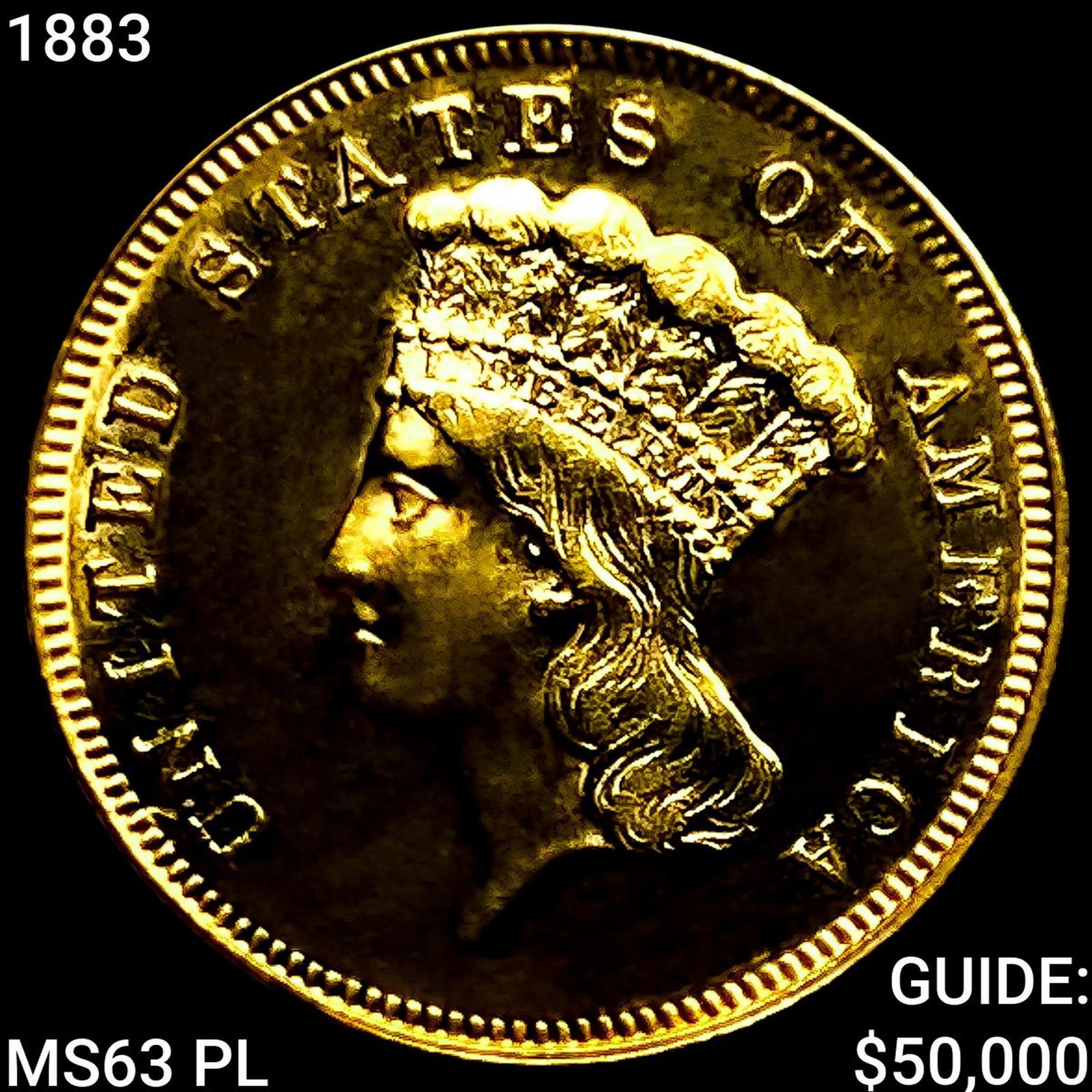 1883 $3 Gold Piece: 1883 $3 Gold Piece