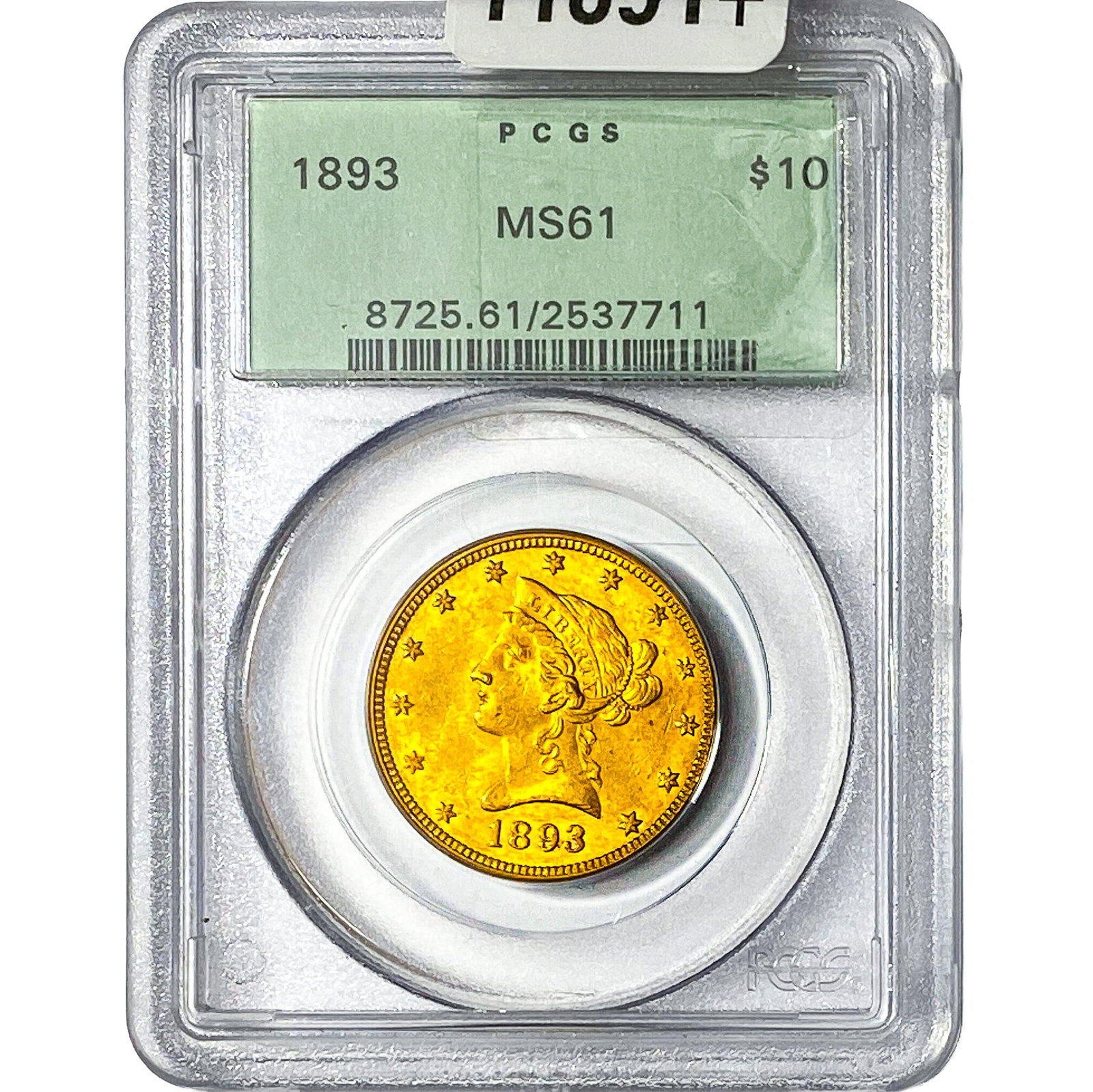 1893 $10 Gold Eagle PCGS MS61: 1893 $10 Gold Eagle PCGS MS61