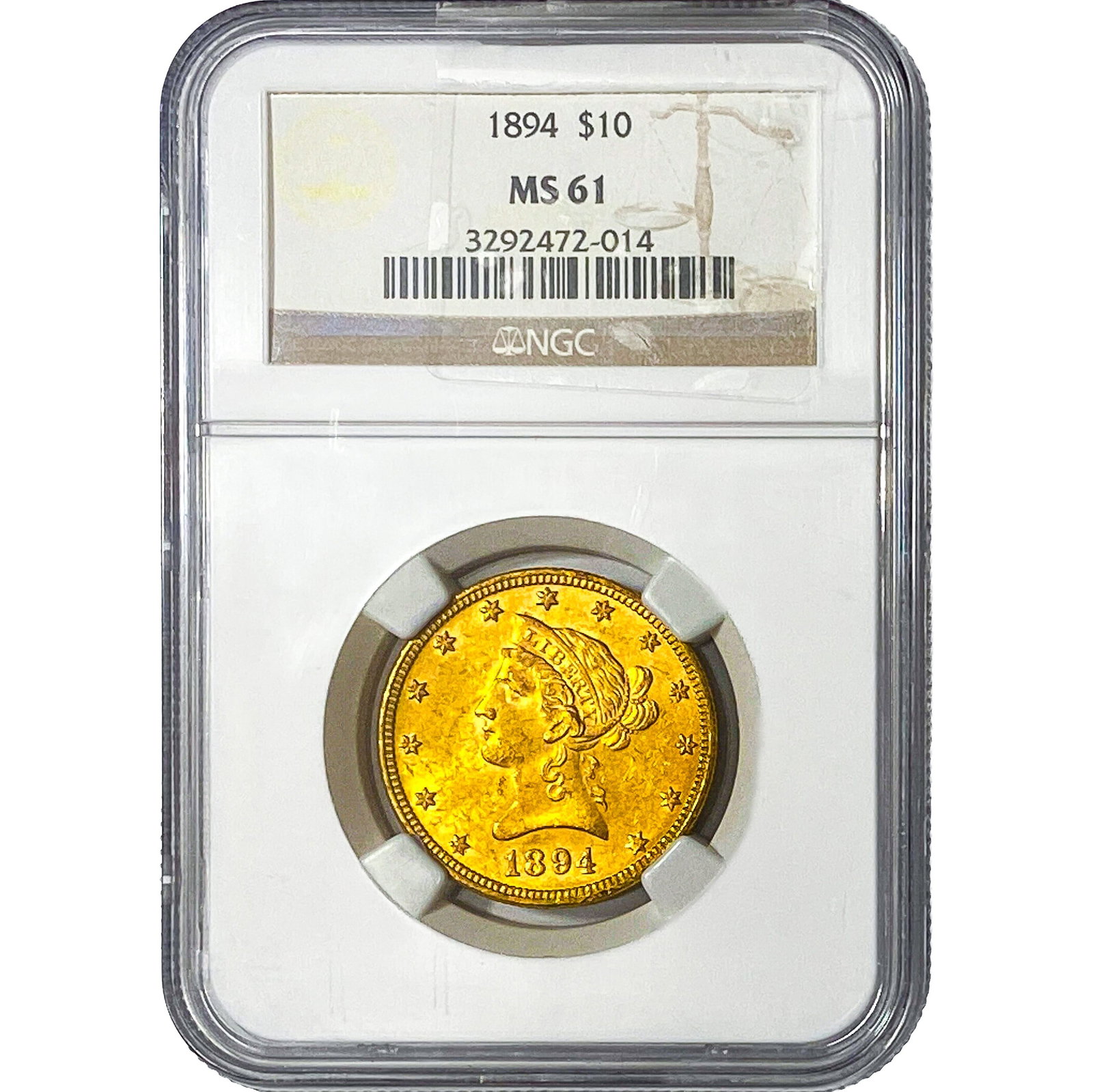 1894 $10 Gold Eagle NGC MS61: 1894 $10 Gold Eagle NGC MS61