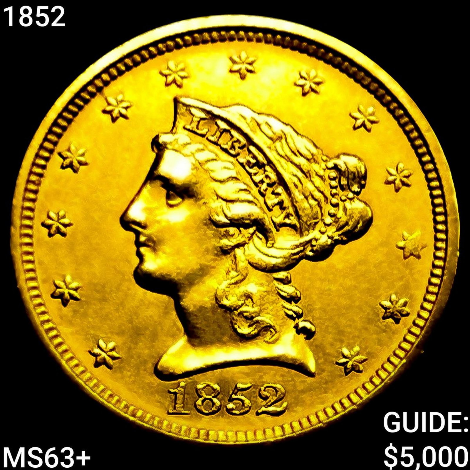 1852 $2.50 Gold Quarter Eagle: 1852 $2.50 Gold Quarter Eagle