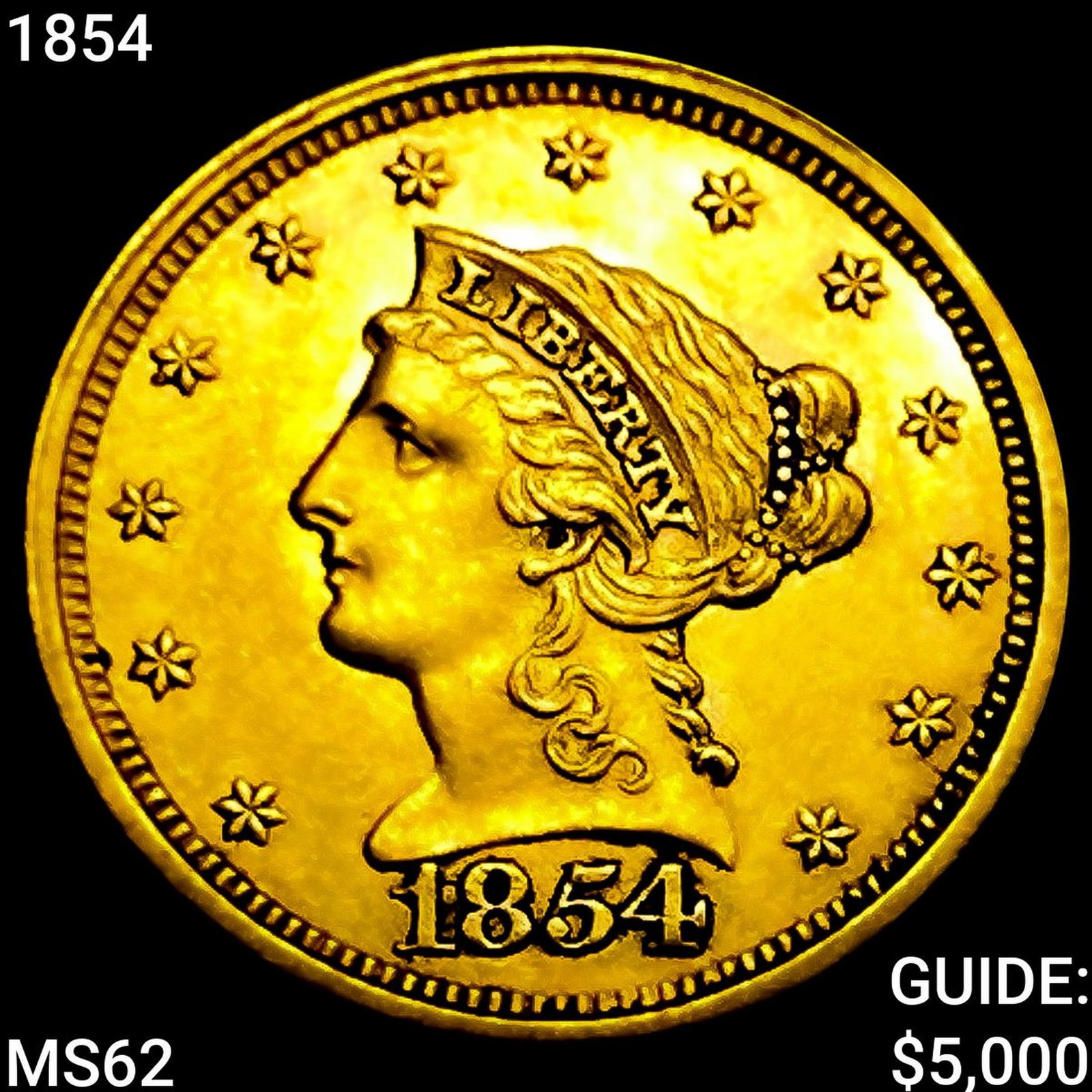 1854 $2.50 Gold Quarter Eagle: 1854 $2.50 Gold Quarter Eagle
