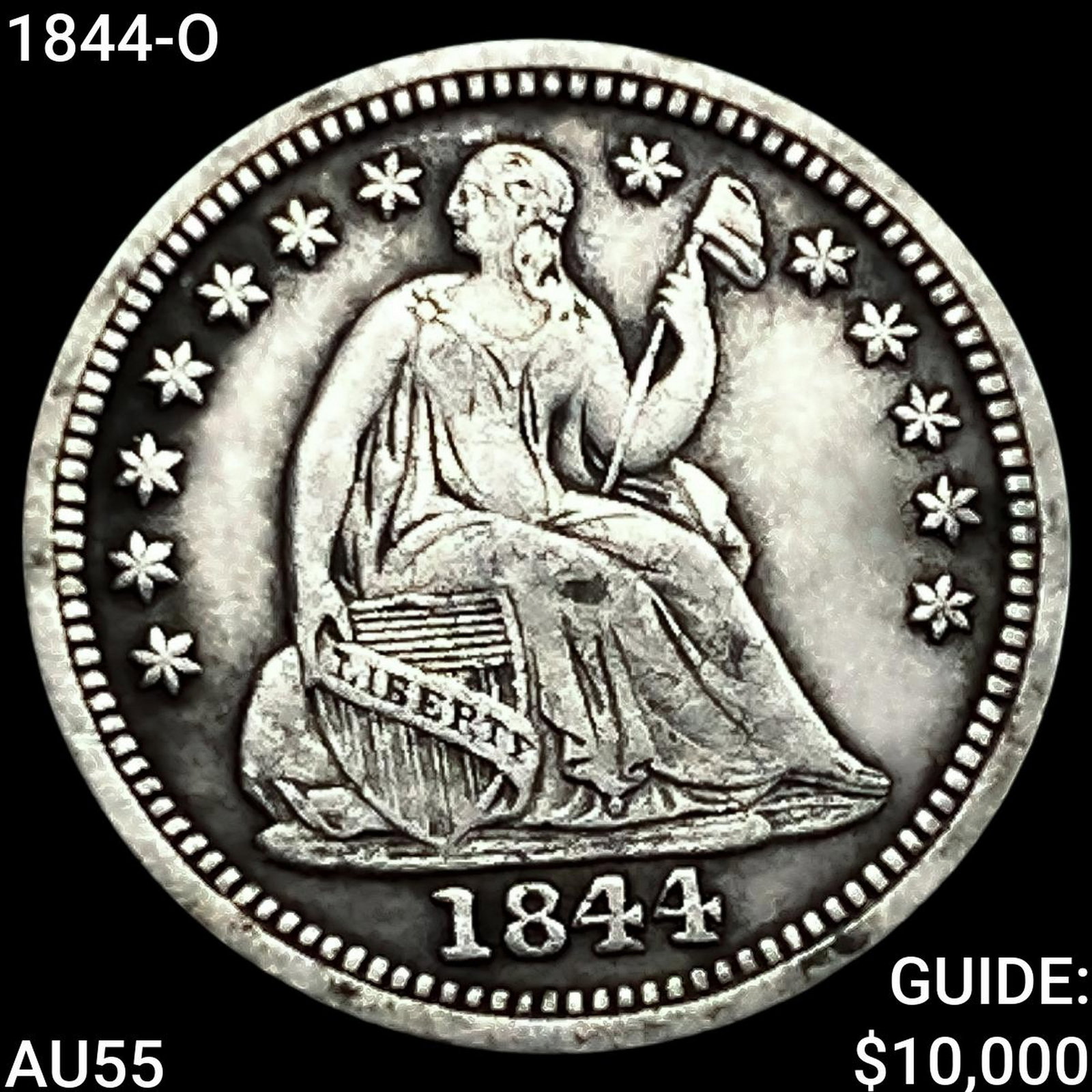 1844-O Seated Liberty Half Dime: 1844-O Seated Liberty Half Dime