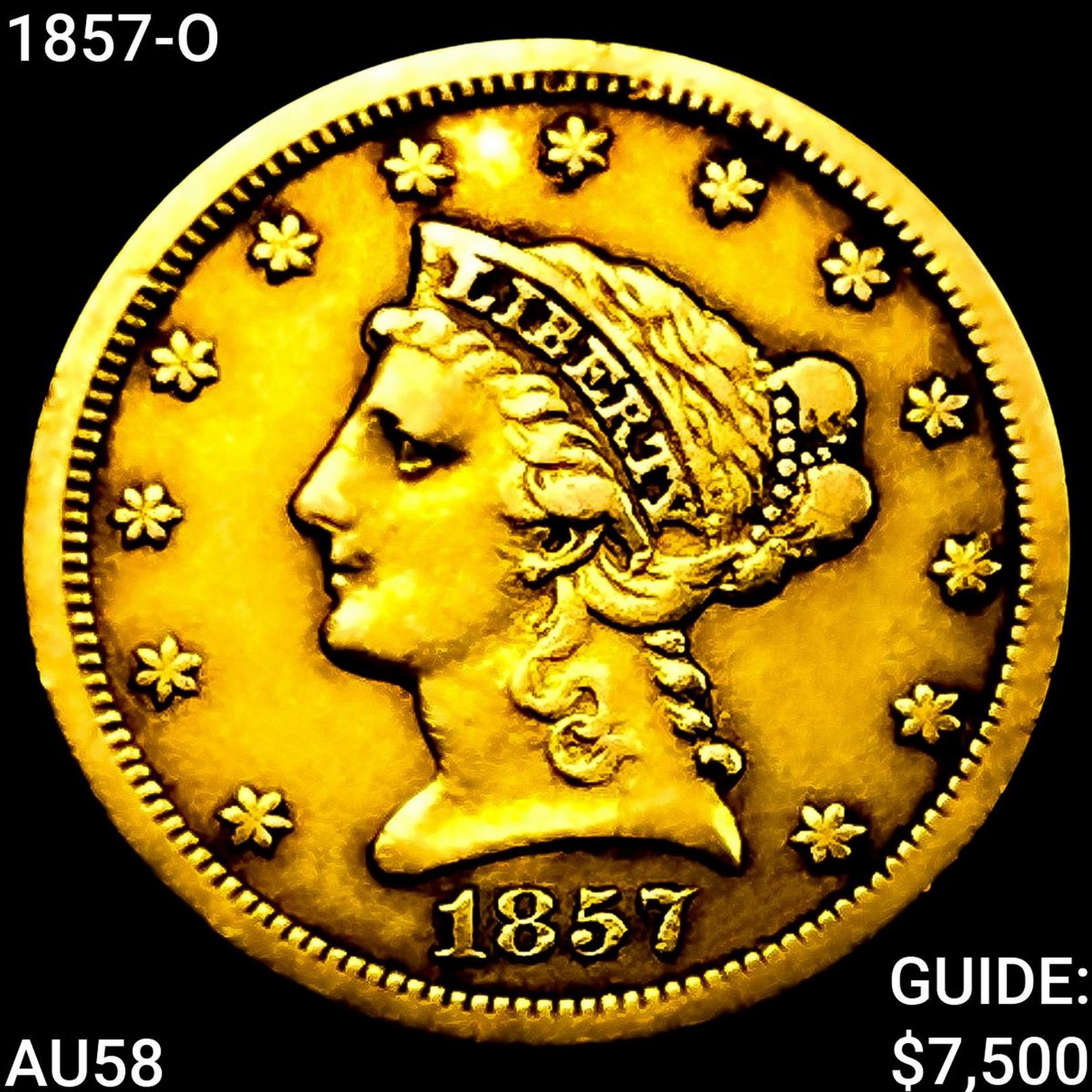 1857-O $2.50 Gold Quarter Eagle: 1857-O $2.50 Gold Quarter Eagle