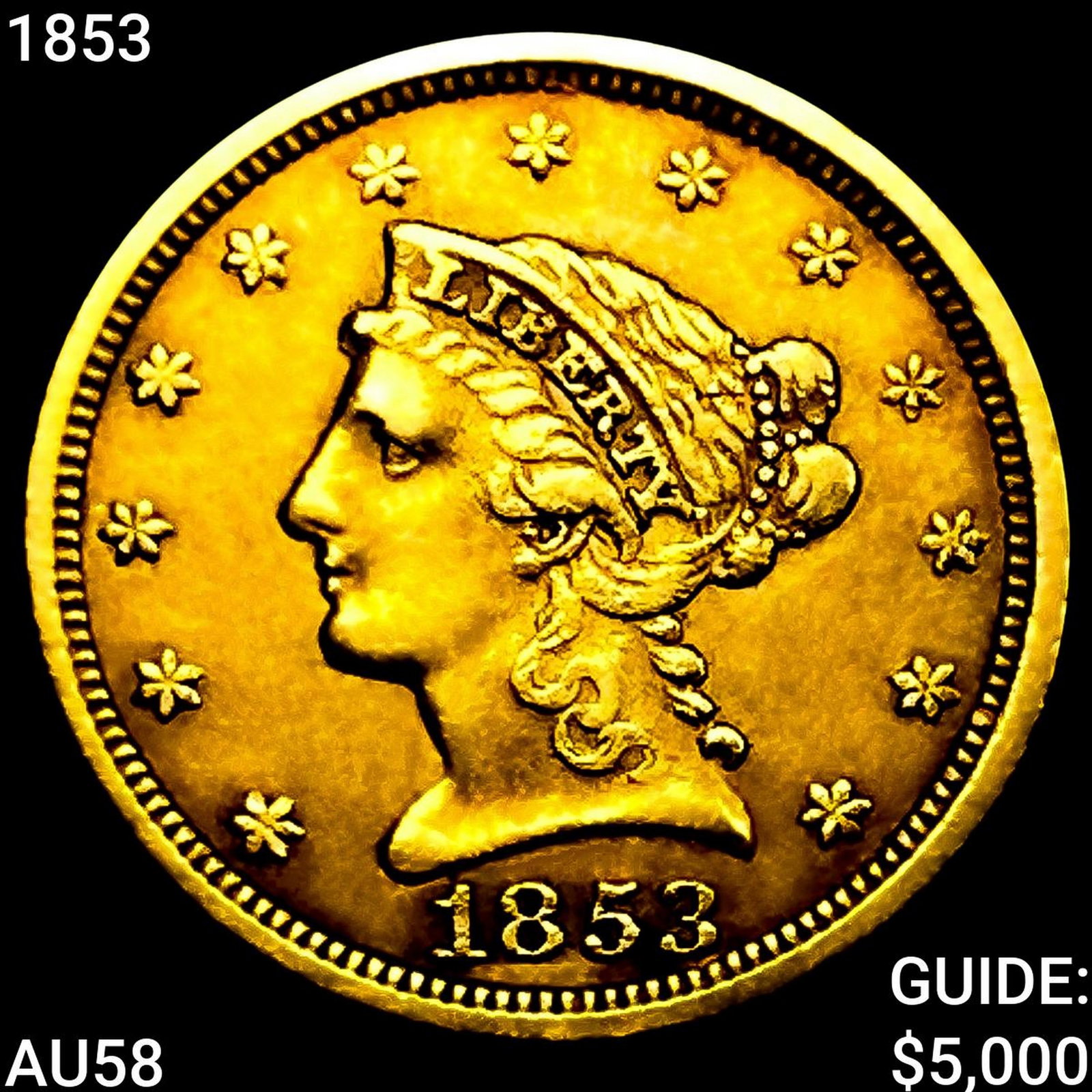 1853 $2.50 Gold Quarter Eagle: 1853 $2.50 Gold Quarter Eagle