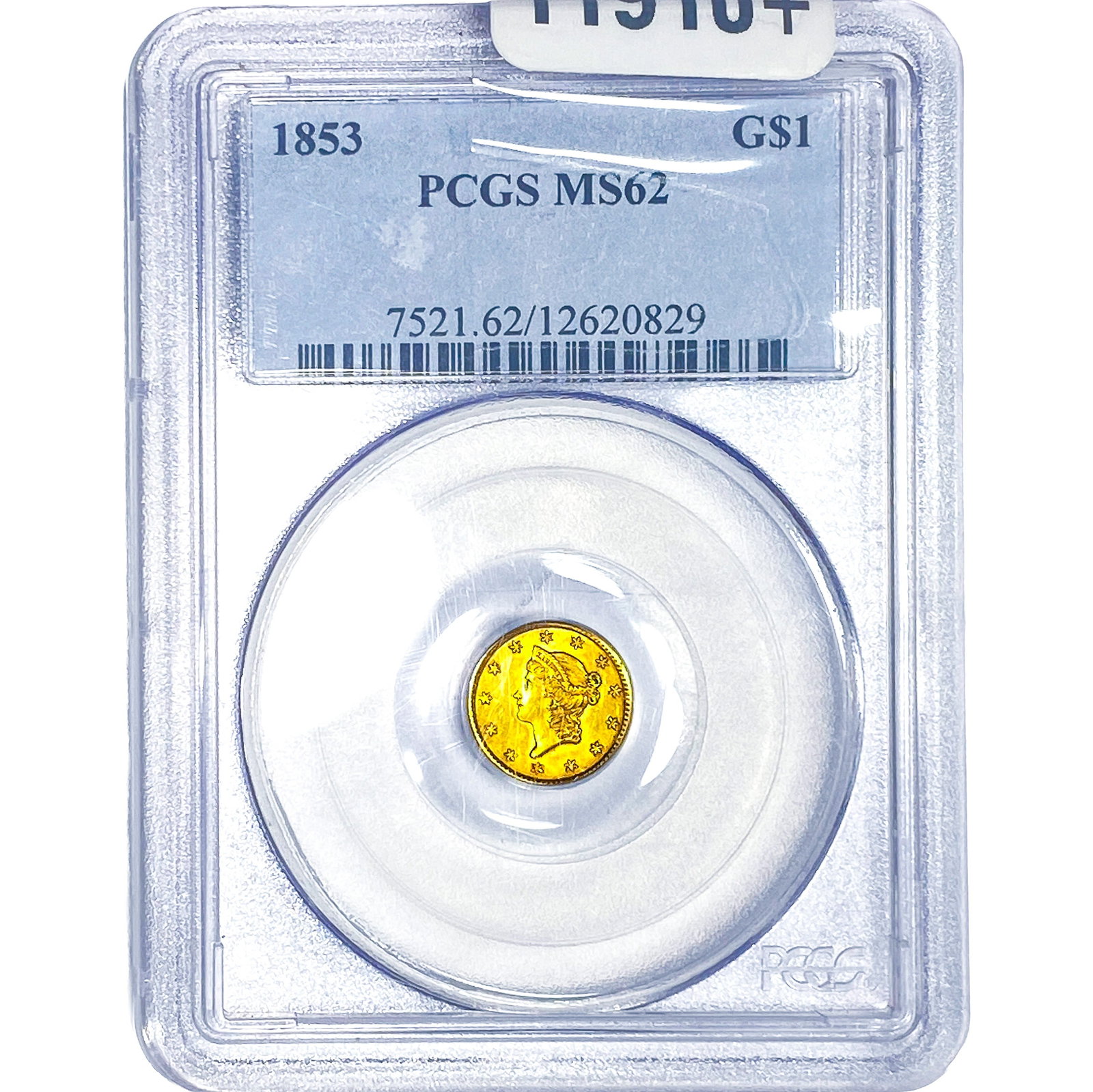 1853 Rare Gold Dollar PCGS MS62: 1853 Rare Gold Dollar PCGS MS62