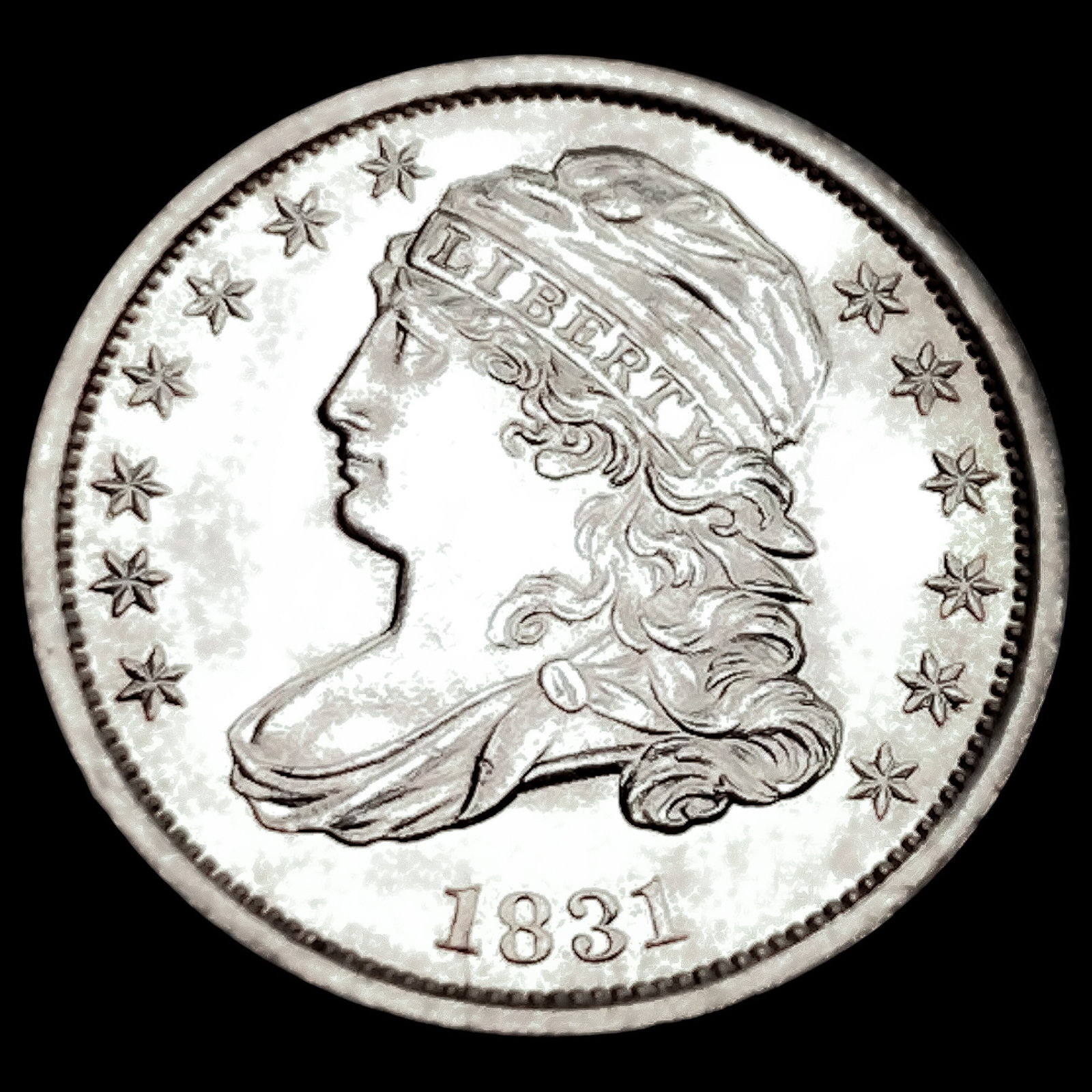 1831 Capped Bust Dime CHOICE BU+ - 3