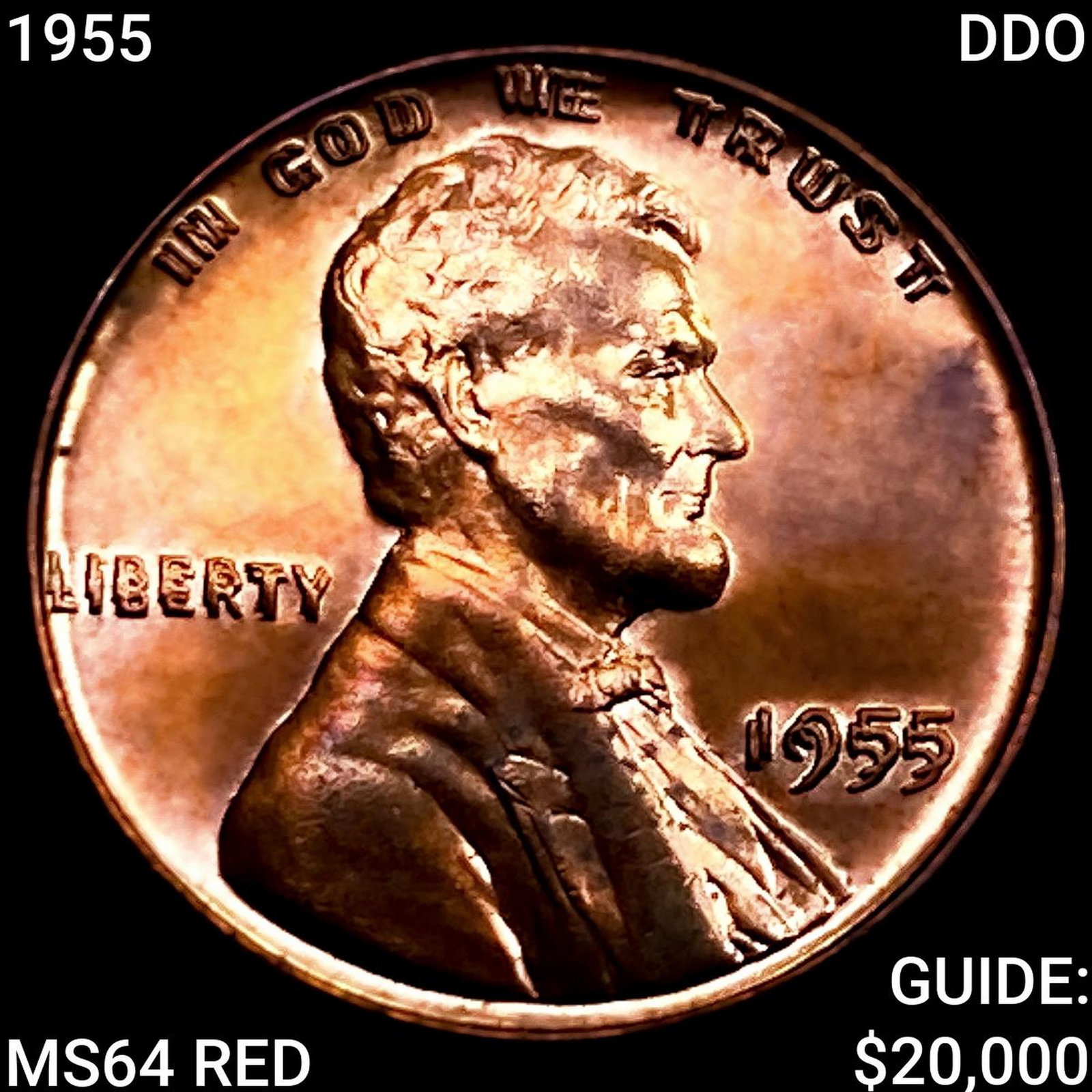 1955 DDO Wheat Cent CHOICE BU RD: 1955 DDO Wheat Cent CHOICE BU RD
