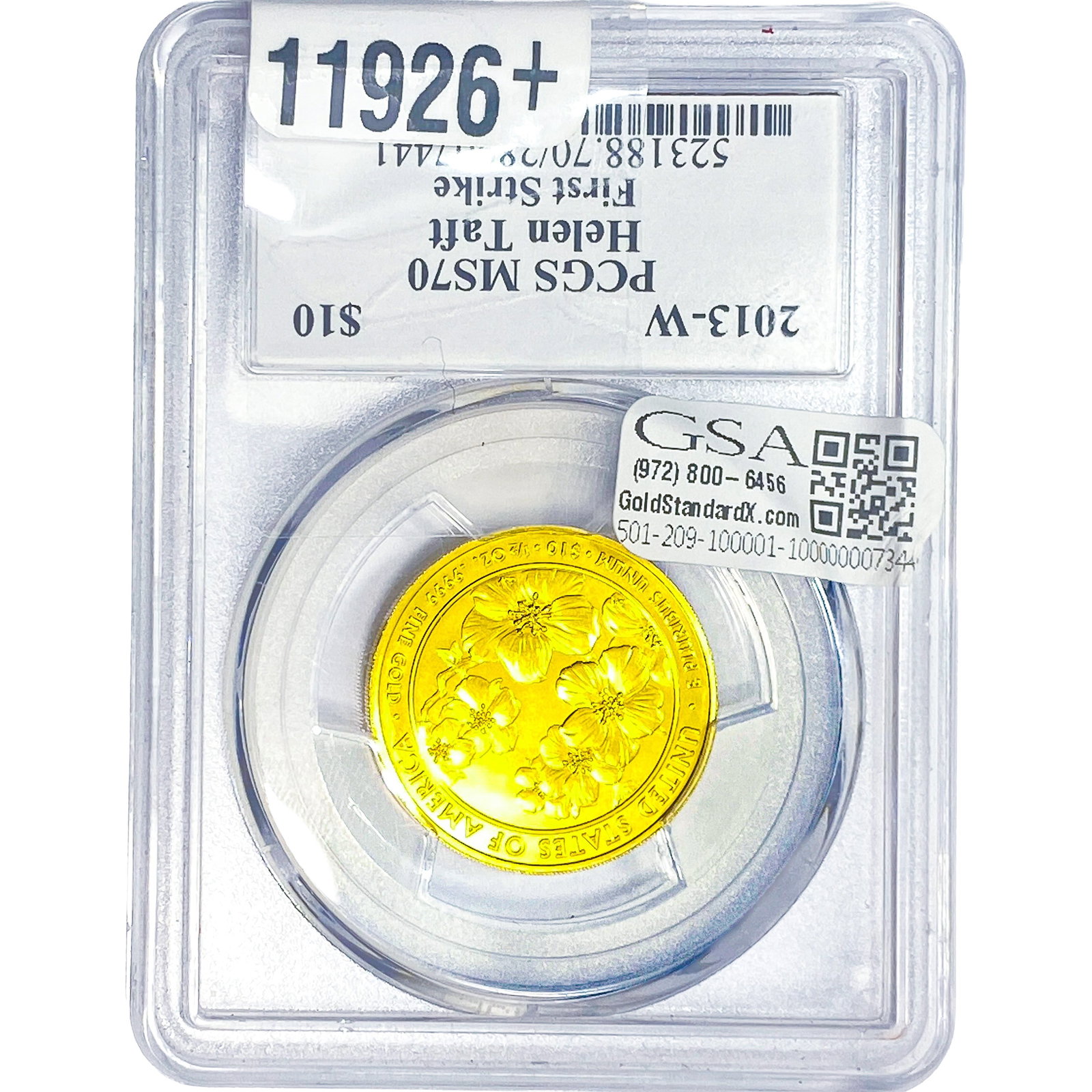 2013-W 1/2oz Gold $10 Helen Taft PCGS MS70: 2013-W 1/2oz Gold $10 Helen Taft PCGS MS70