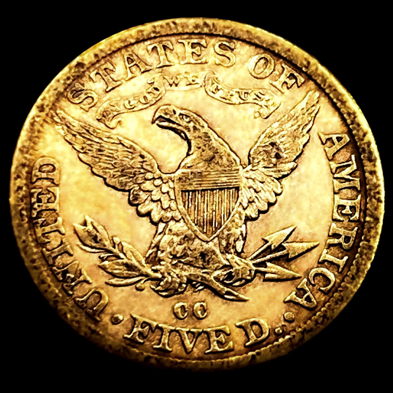 1882-CC $5 Gold Half Eagle CHOICE AU - 2