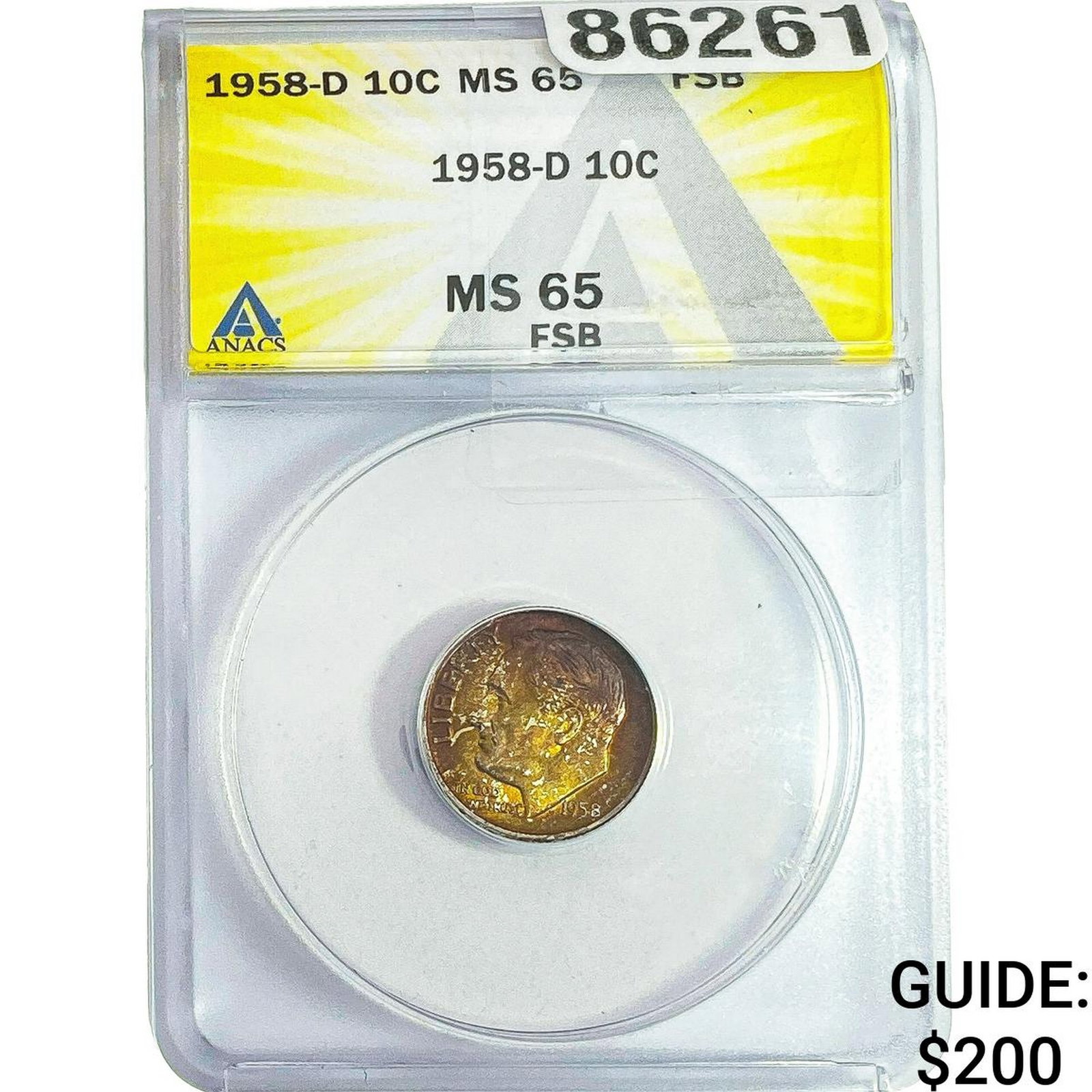 1958-D Roosevelt Dime ANACS MS65 FSB (1 of 2)