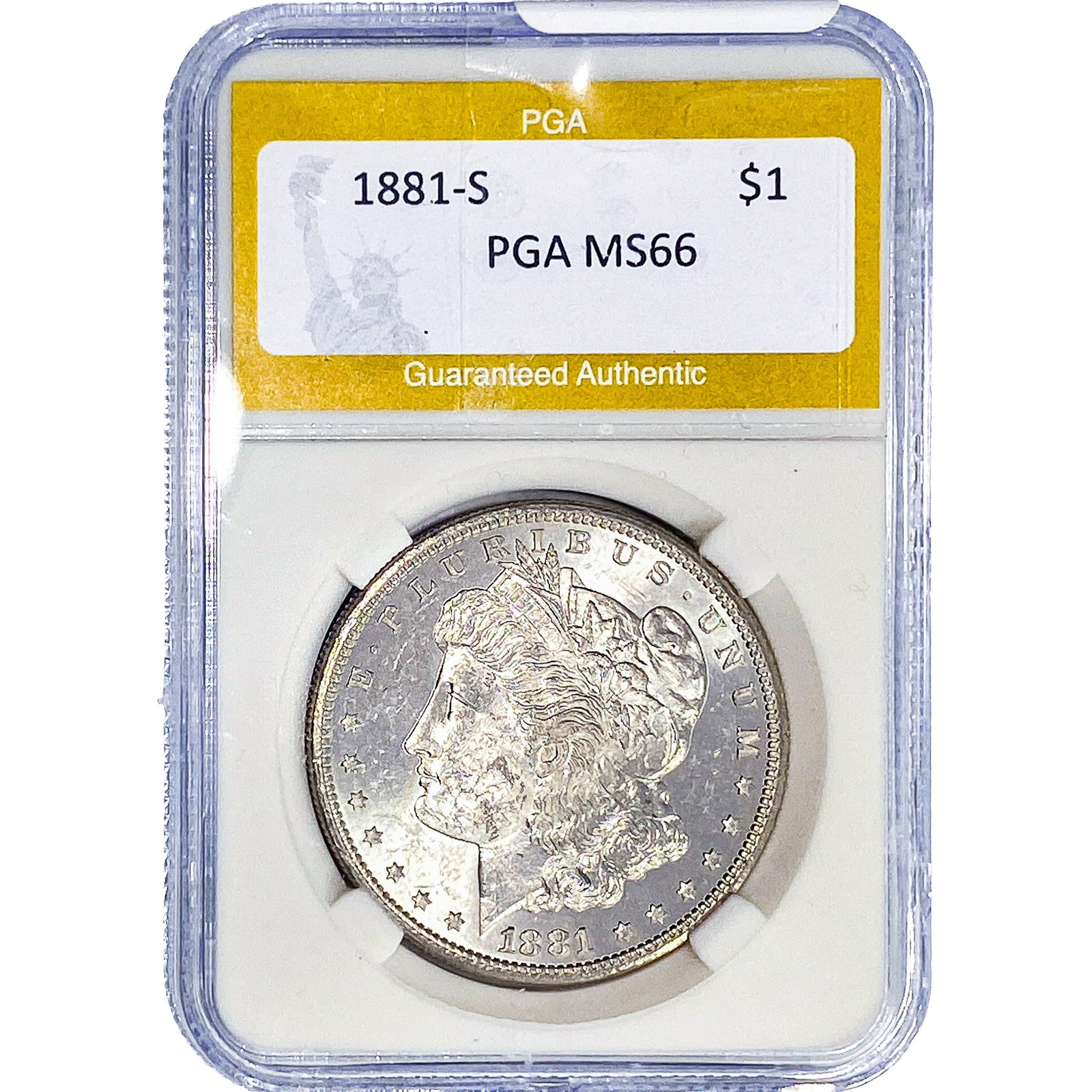 1881-S Morgan Silver Dollar PGA MS66: 1881-S Morgan Silver Dollar PGA MS66