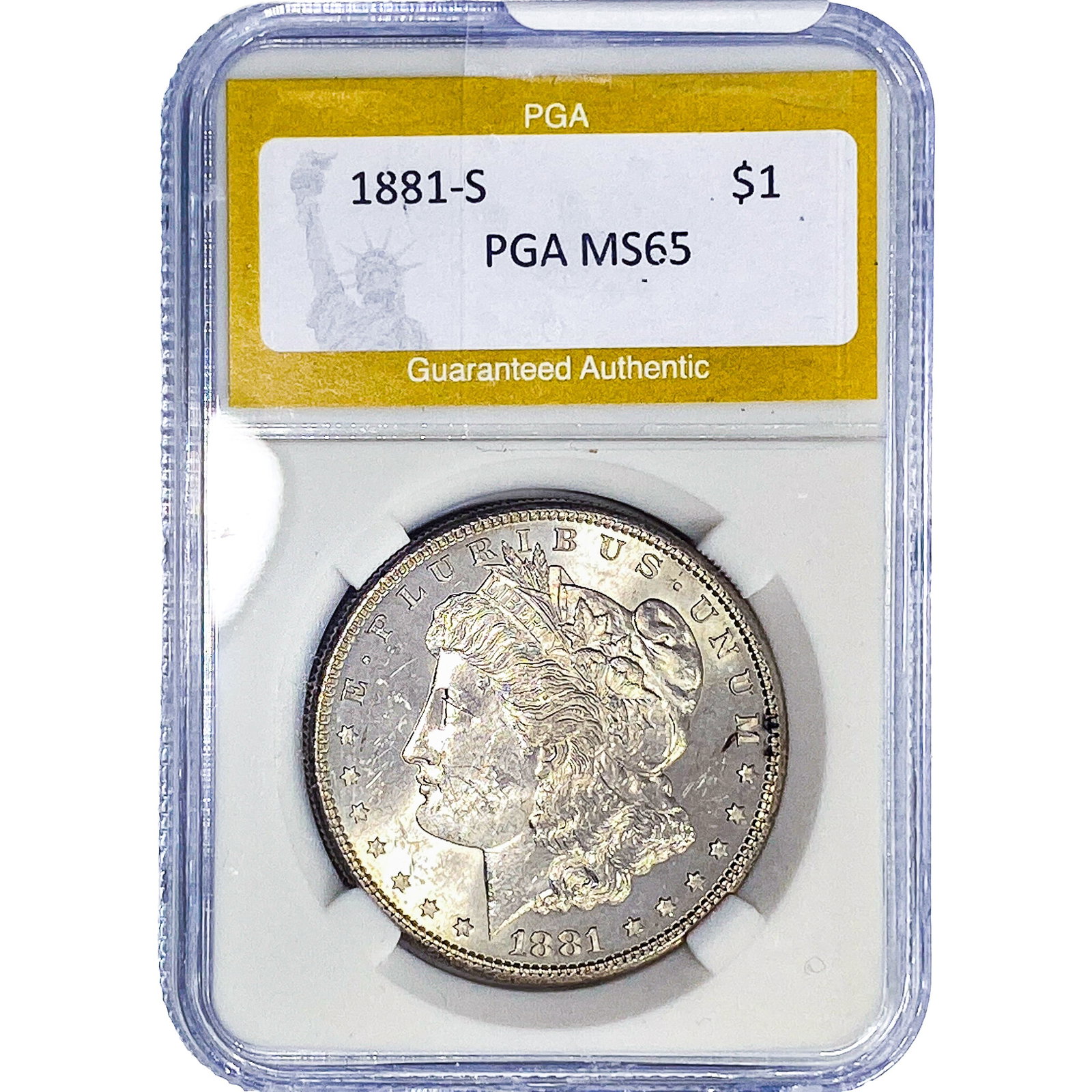 1881-S Morgan Silver Dollar PGA MS65: 1881-S Morgan Silver Dollar PGA MS65