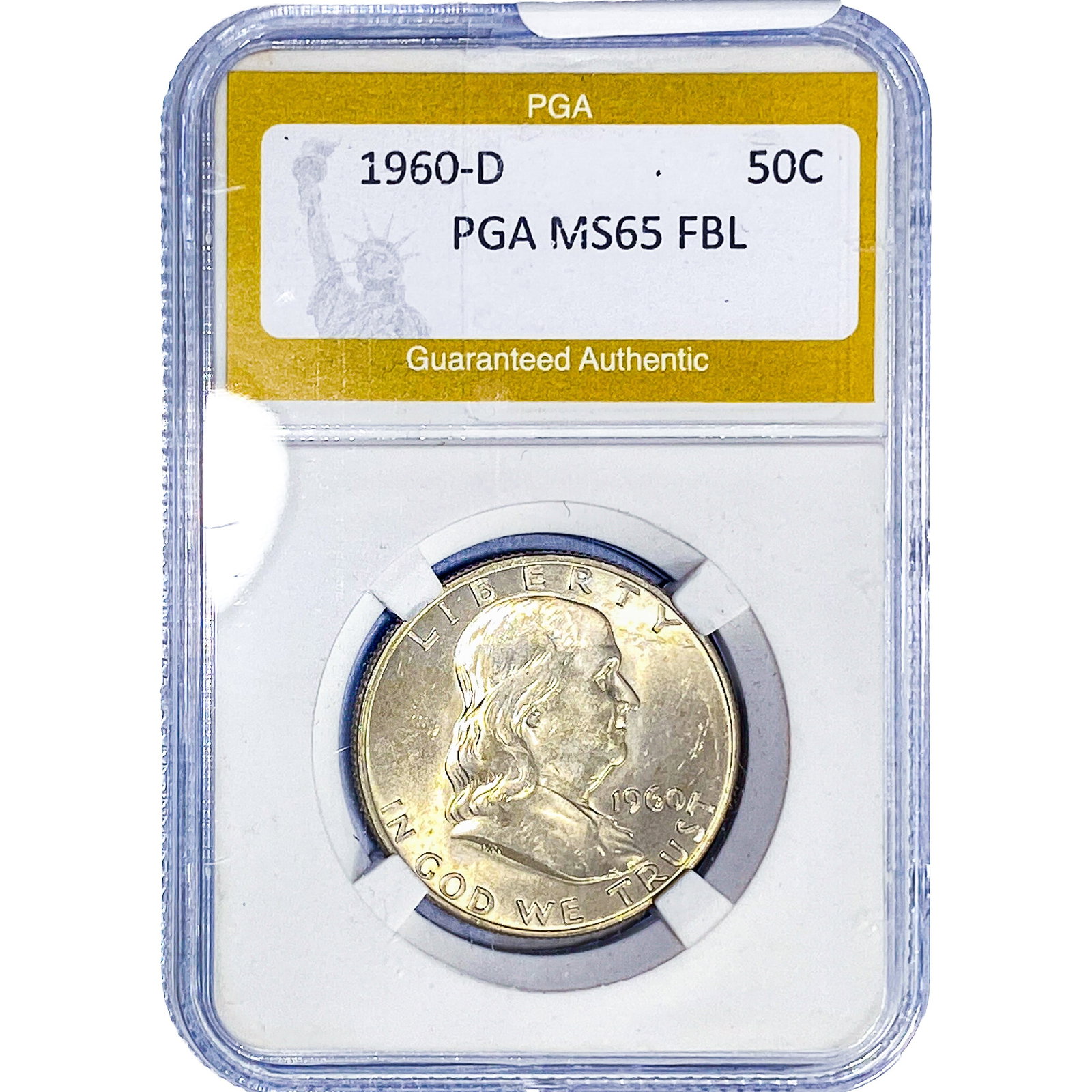 1960-D Franklin Half Dollar PGA MS65 FBL (1 of 2)