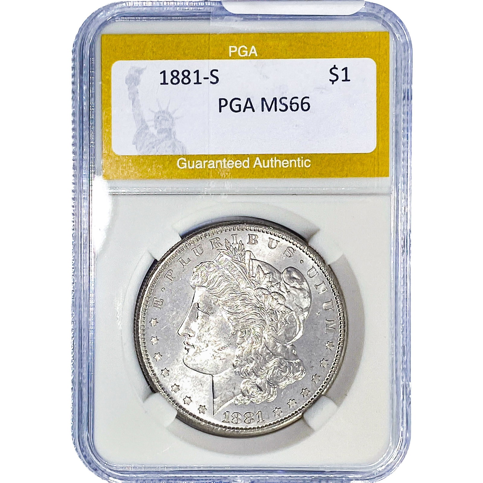 1881-S Morgan Silver Dollar PGA MS66: 1881-S Morgan Silver Dollar PGA MS66