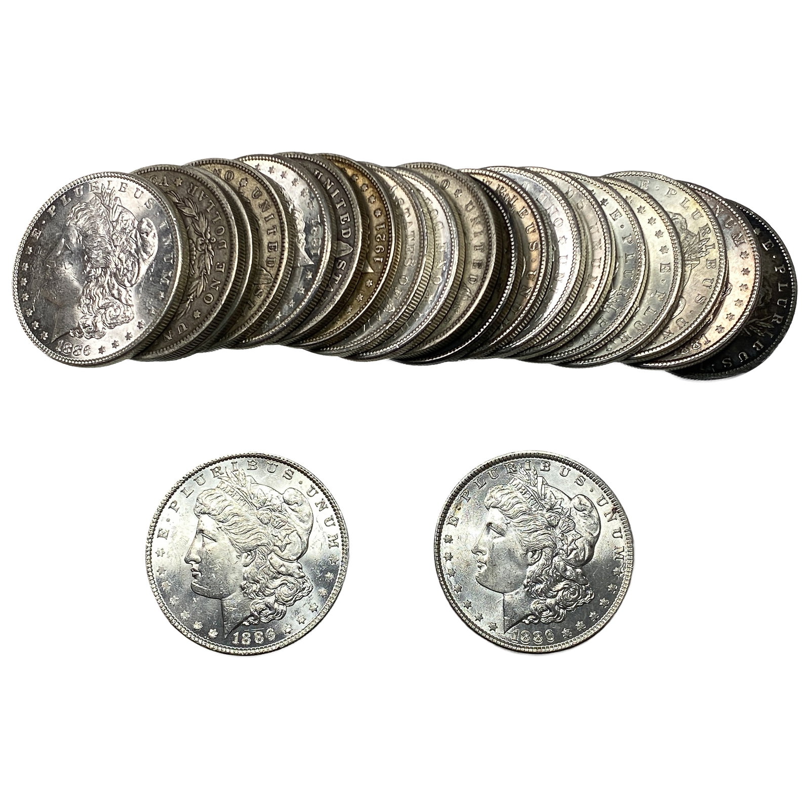 [20 Coins] 1879-1921 Morgan Silver Dollar: [20 Coins] 1879-1921 Morgan Silver Dollar