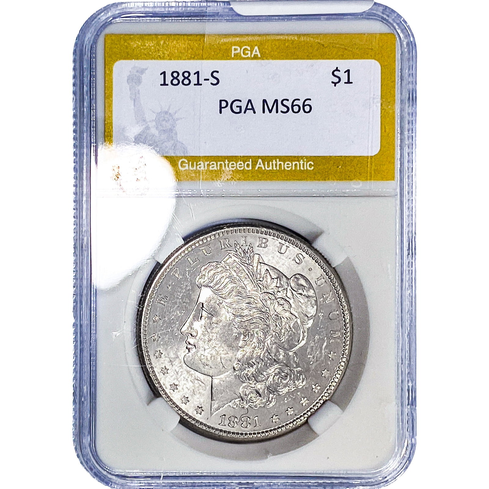 1881-S Morgan Silver Dollar PGA MS66: 1881-S Morgan Silver Dollar PGA MS66