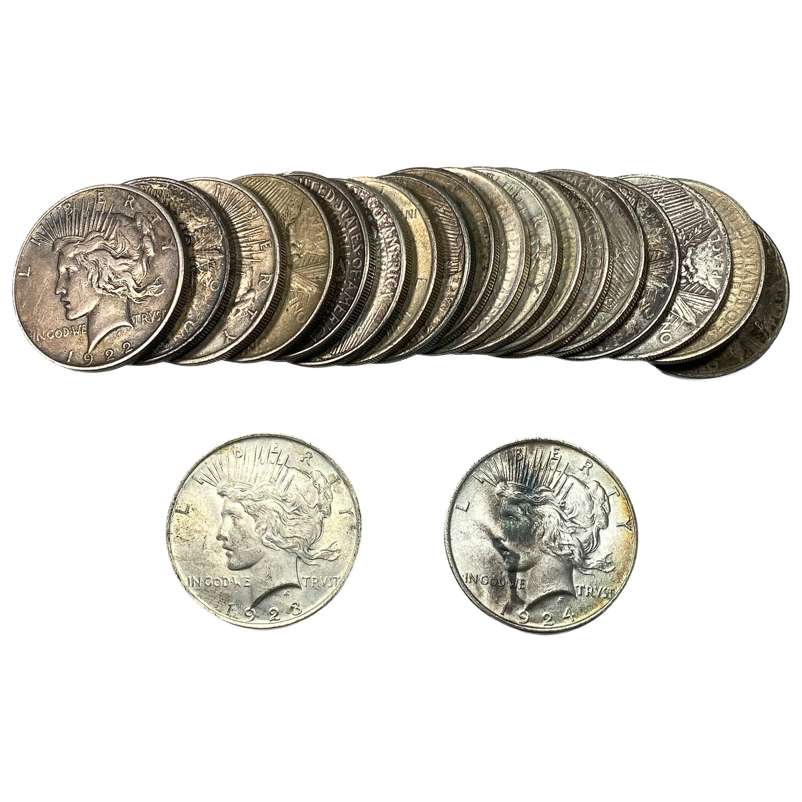 [20 Coins] 1921-1926 Silver Peace Dollar: [20 Coins] 1921-1926 Silver Peace Dollar