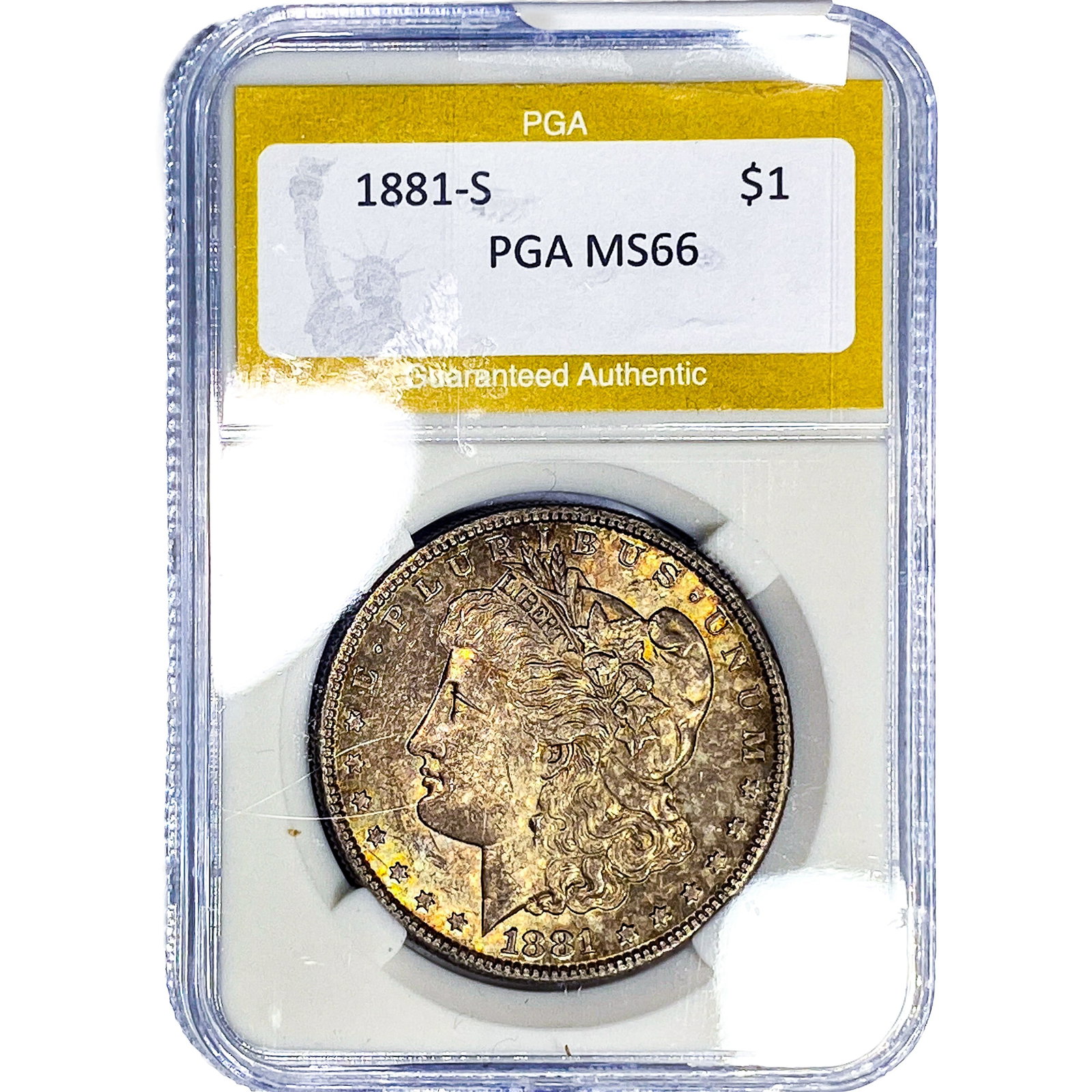 1881-S Morgan Silver Dollar PGA MS66: 1881-S Morgan Silver Dollar PGA MS66