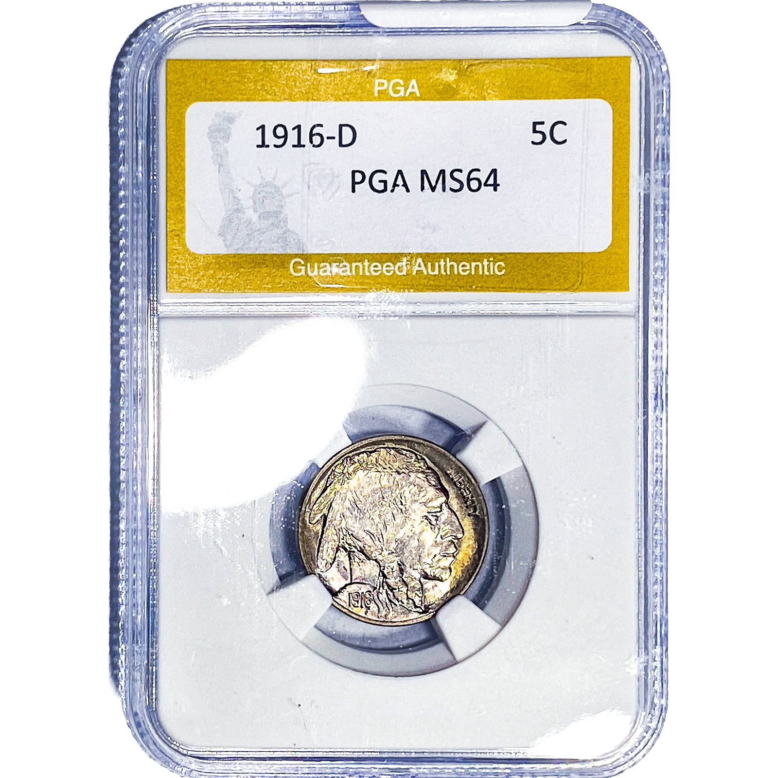 1916-D Buffalo Nickel PGA MS64: 1916-D Buffalo Nickel PGA MS64