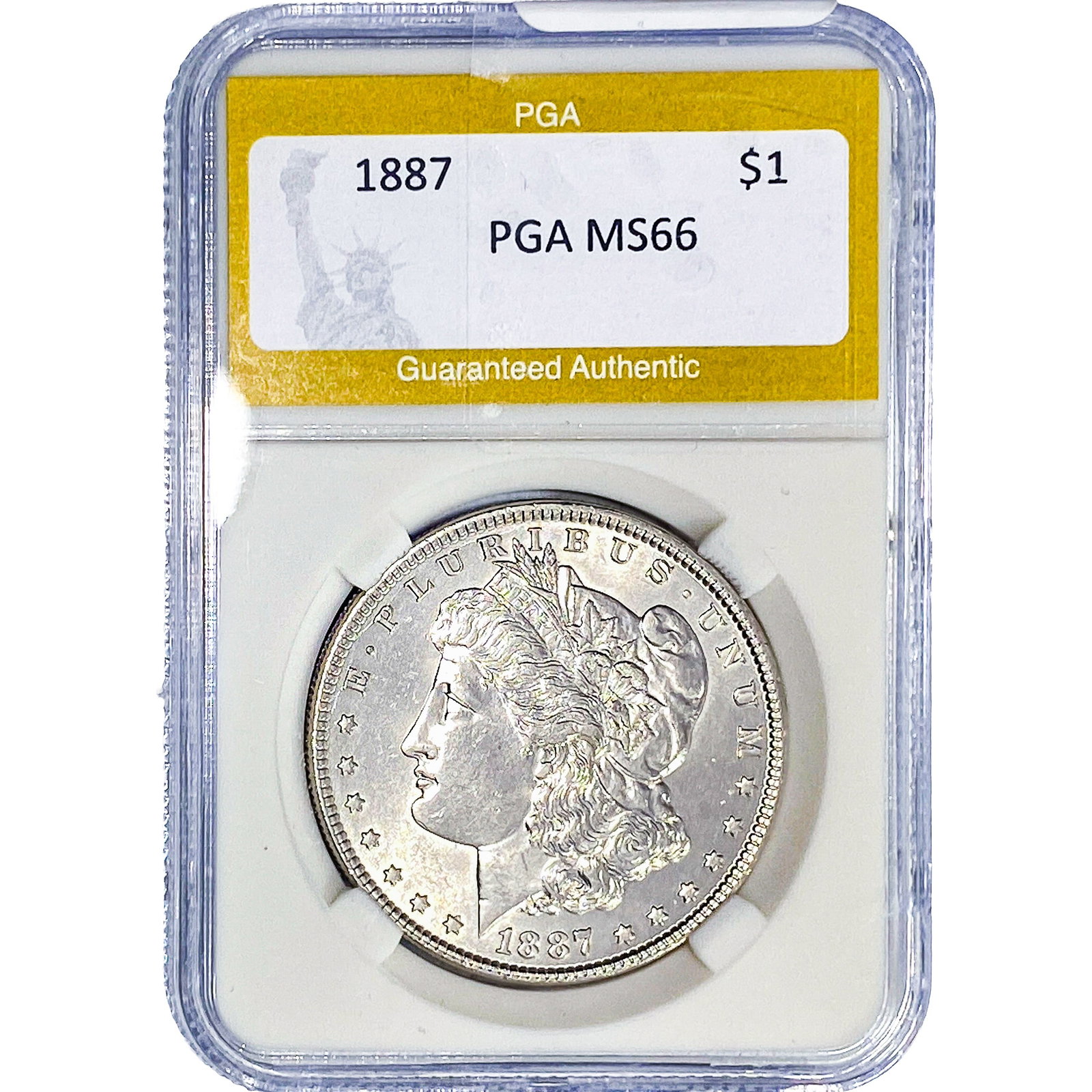1887 Morgan Silver Dollar PGA MS66: 1887 Morgan Silver Dollar PGA MS66