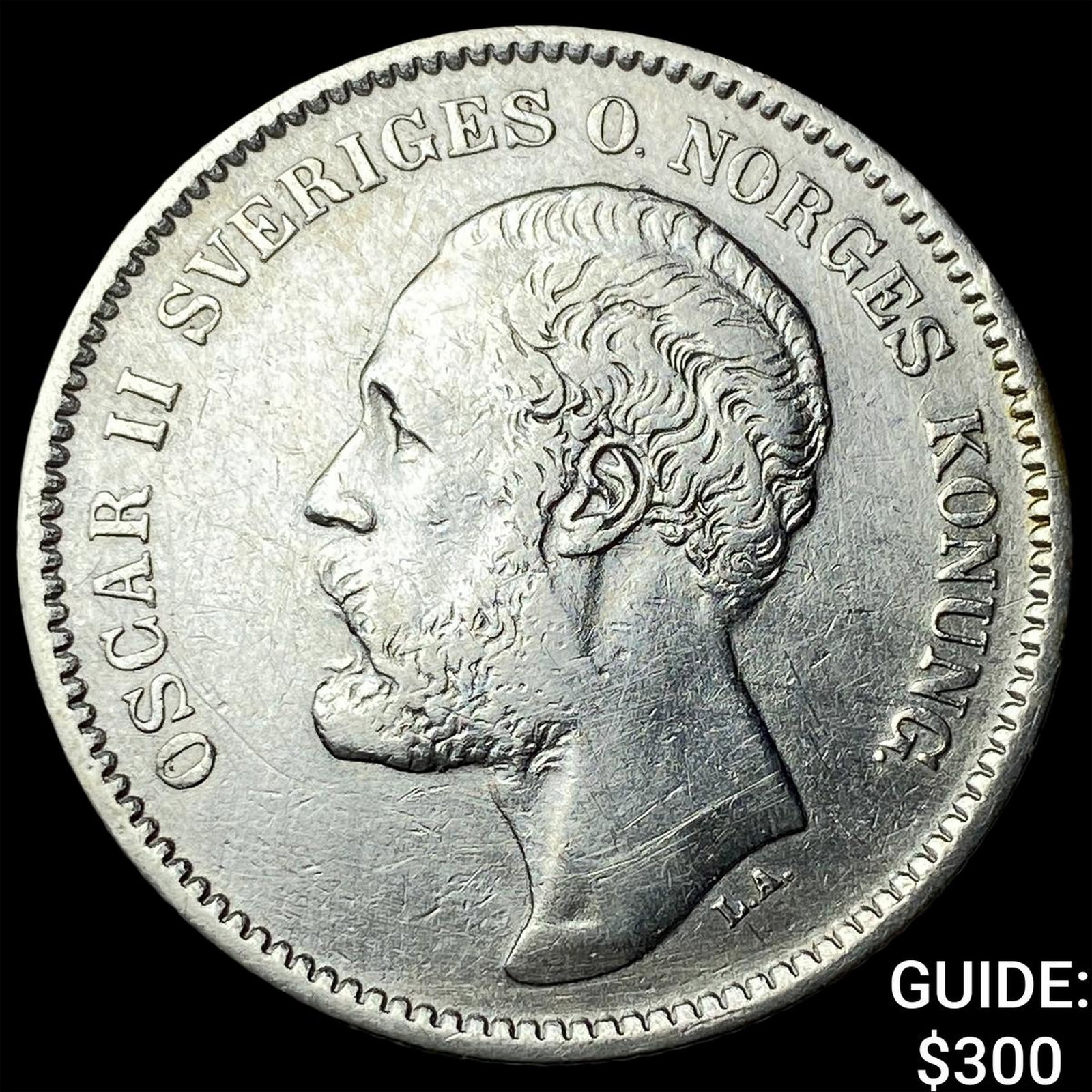 1878 Sweden Silver 2 Kronor: 1878 Sweden Silver 2 Kronor