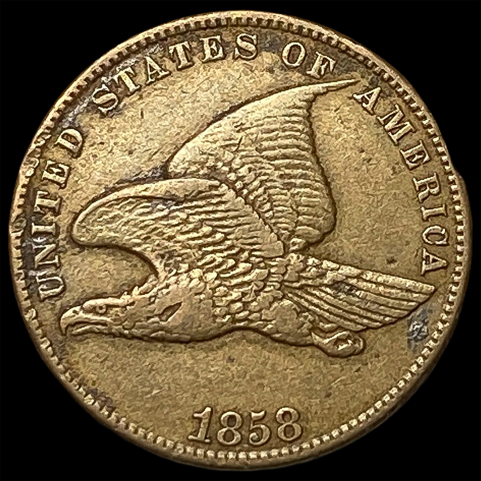 1858 Copper-Nickel Flying Eagle Cent CHOICE AU (1 of 2)