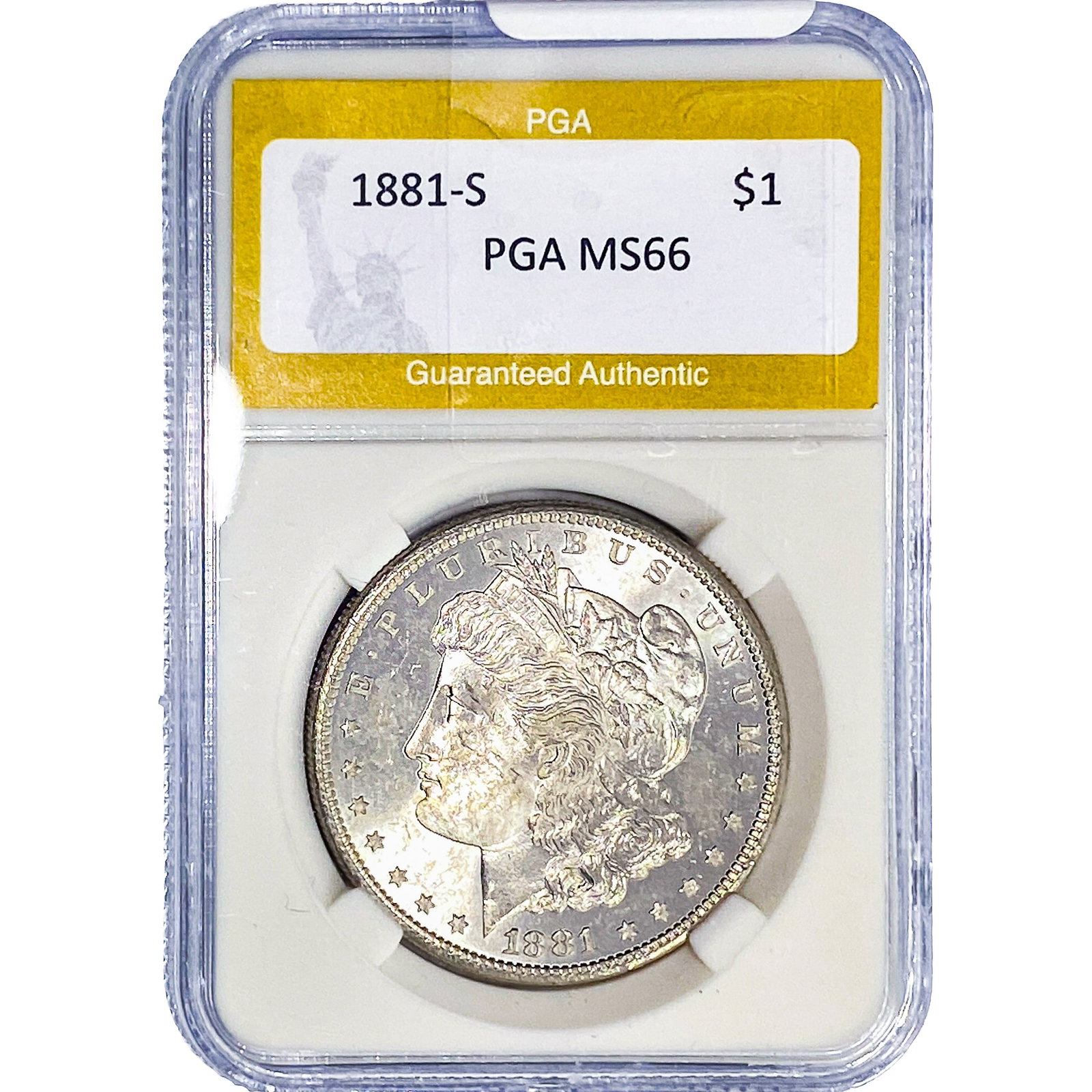 1881-S Morgan Silver Dollar PGA MS66: 1881-S Morgan Silver Dollar PGA MS66