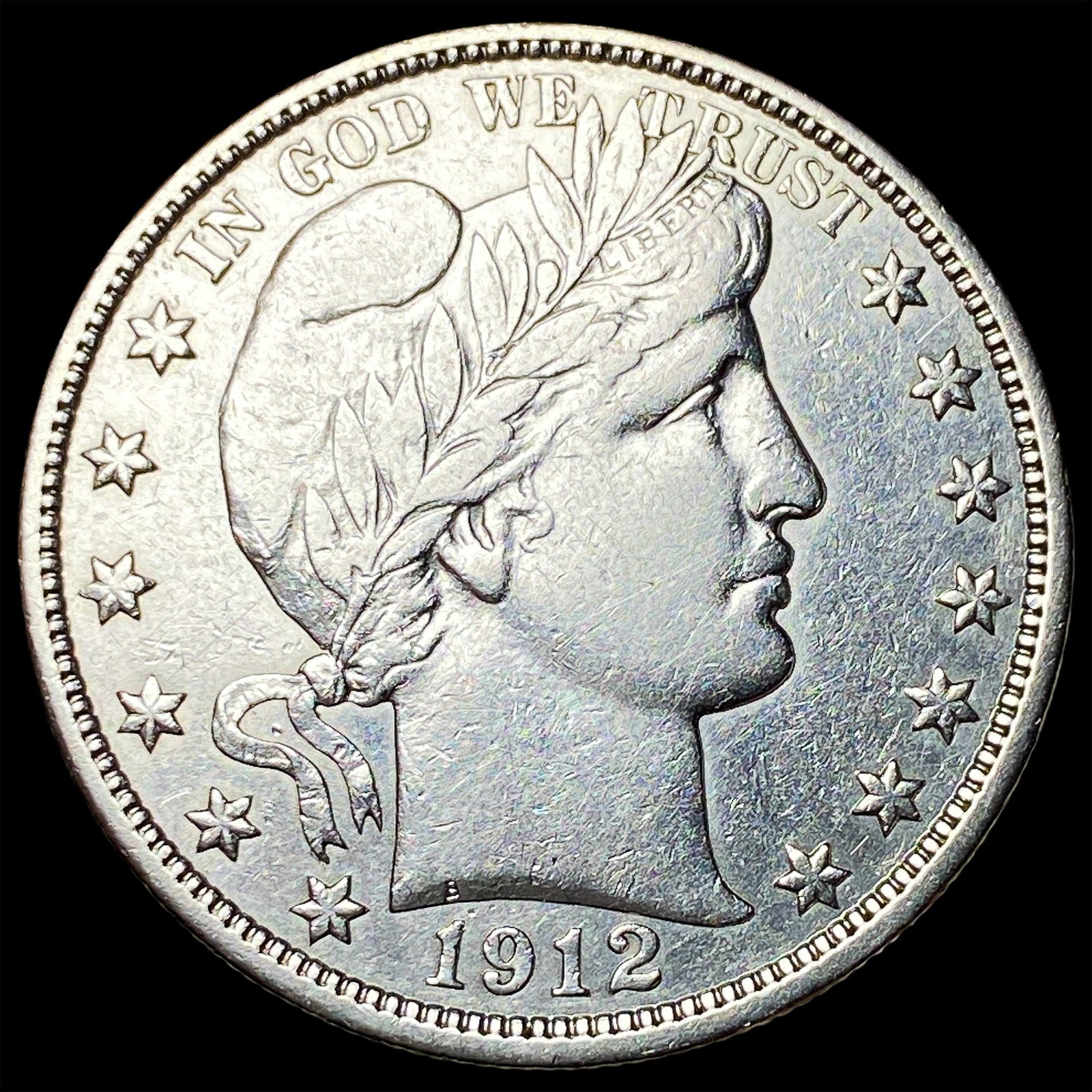 1912 Silver Barber Half Dollar CLOSELY UNCIRCULATED (1 of 2)