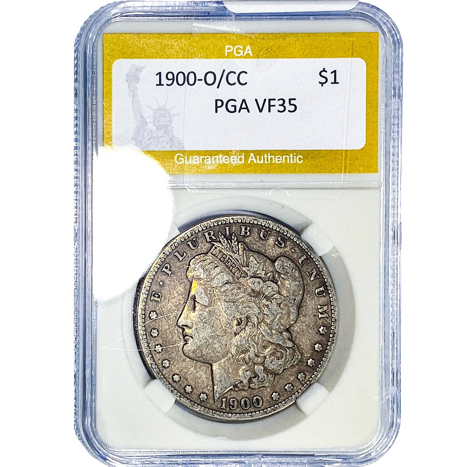 1900-O/CC Morgan Silver Dollar PGA VF35: 1900-O/CC Morgan Silver Dollar PGA VF35