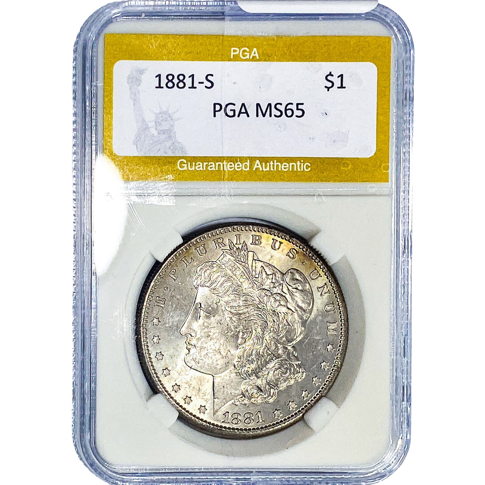 1881-S Morgan Silver Dollar PGA MS65: 1881-S Morgan Silver Dollar PGA MS65