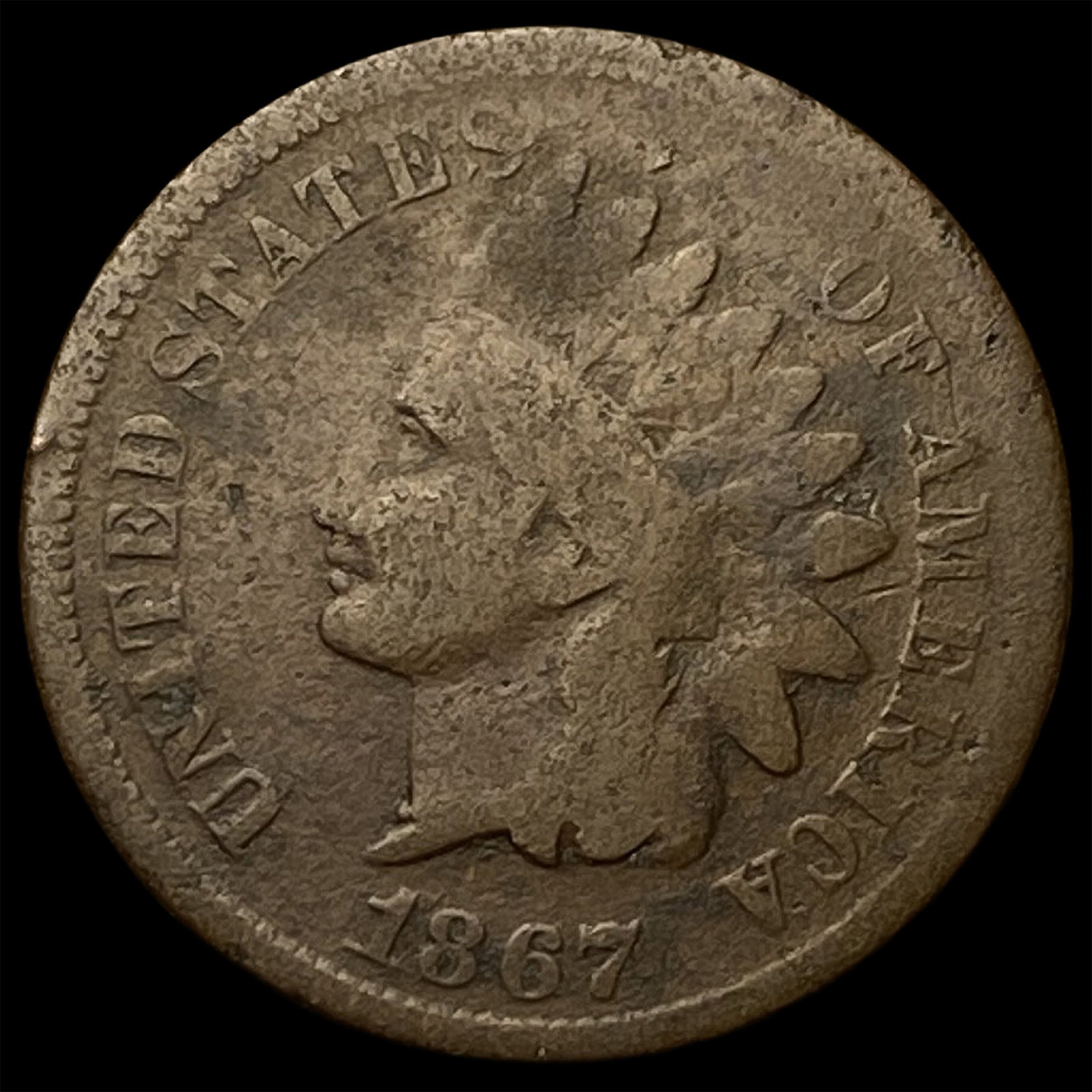 1867 Indian Head Cent NICELY CIRCULATED (1 of 2)