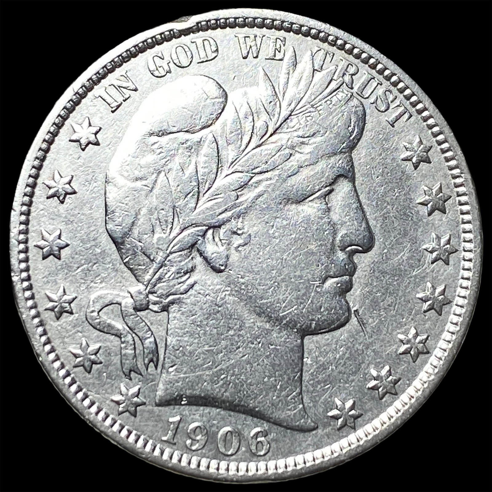 1906-S Silver Barber Half Dollar NEARLY UNCIRCULATED (1 of 2)
