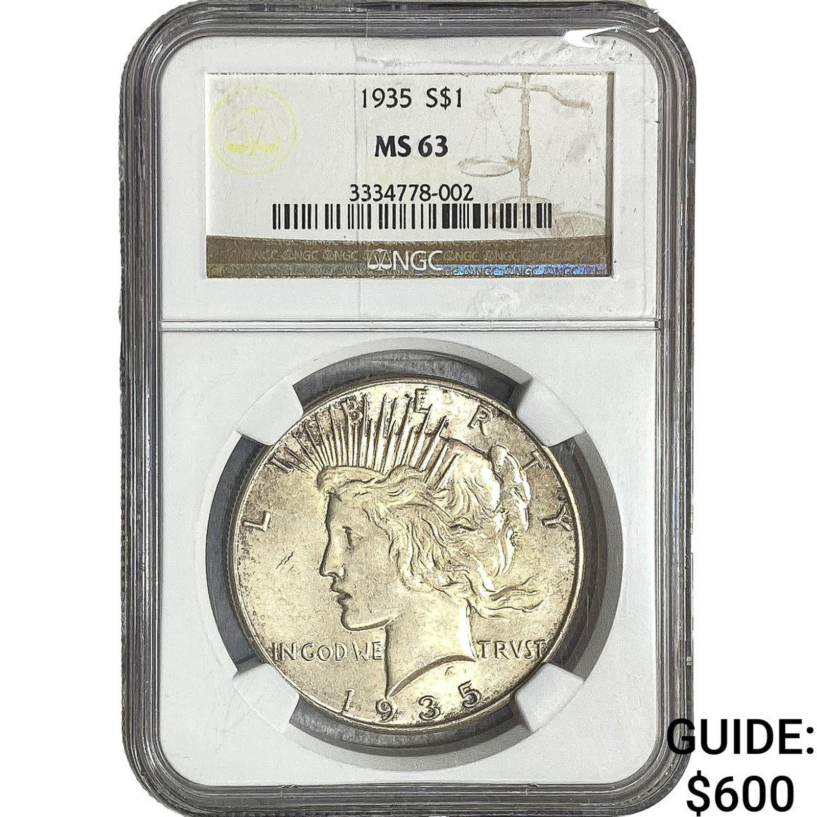 1935 Silver Peace Dollar NGC MS63 (1 of 2)