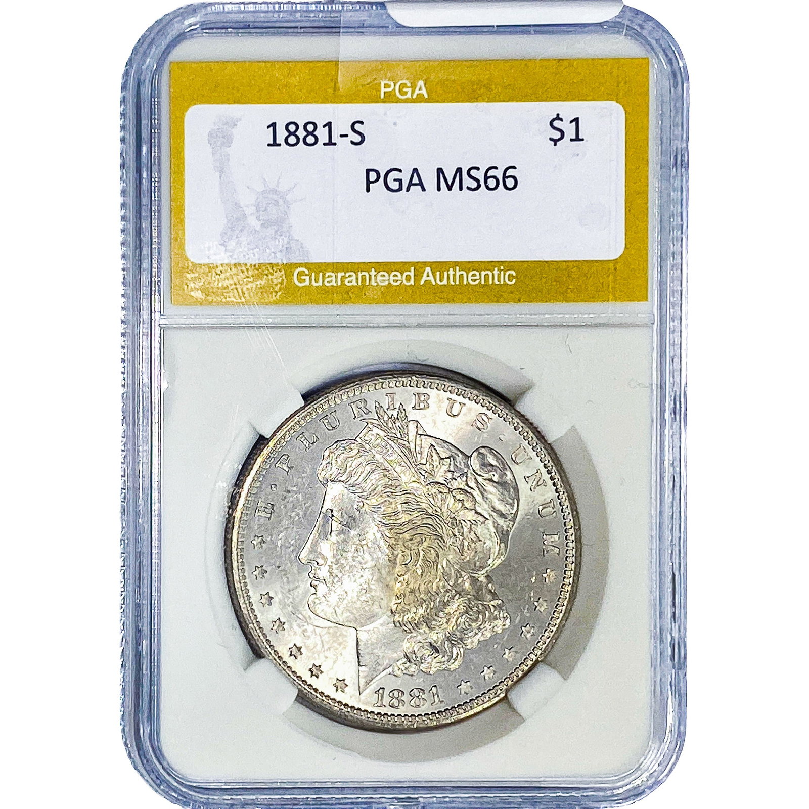 1881-S Morgan Silver Dollar PGA MS66: 1881-S Morgan Silver Dollar PGA MS66