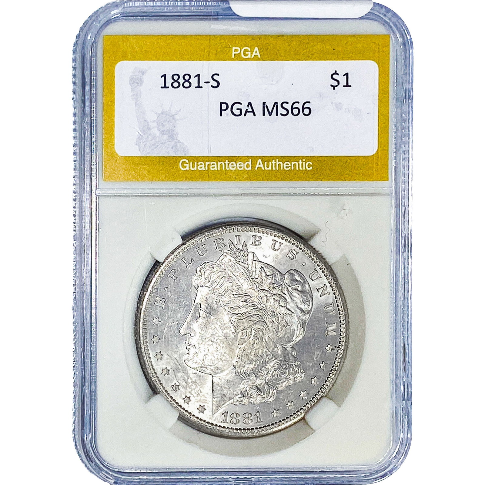 1881-S Morgan Silver Dollar PGA MS66: 1881-S Morgan Silver Dollar PGA MS66