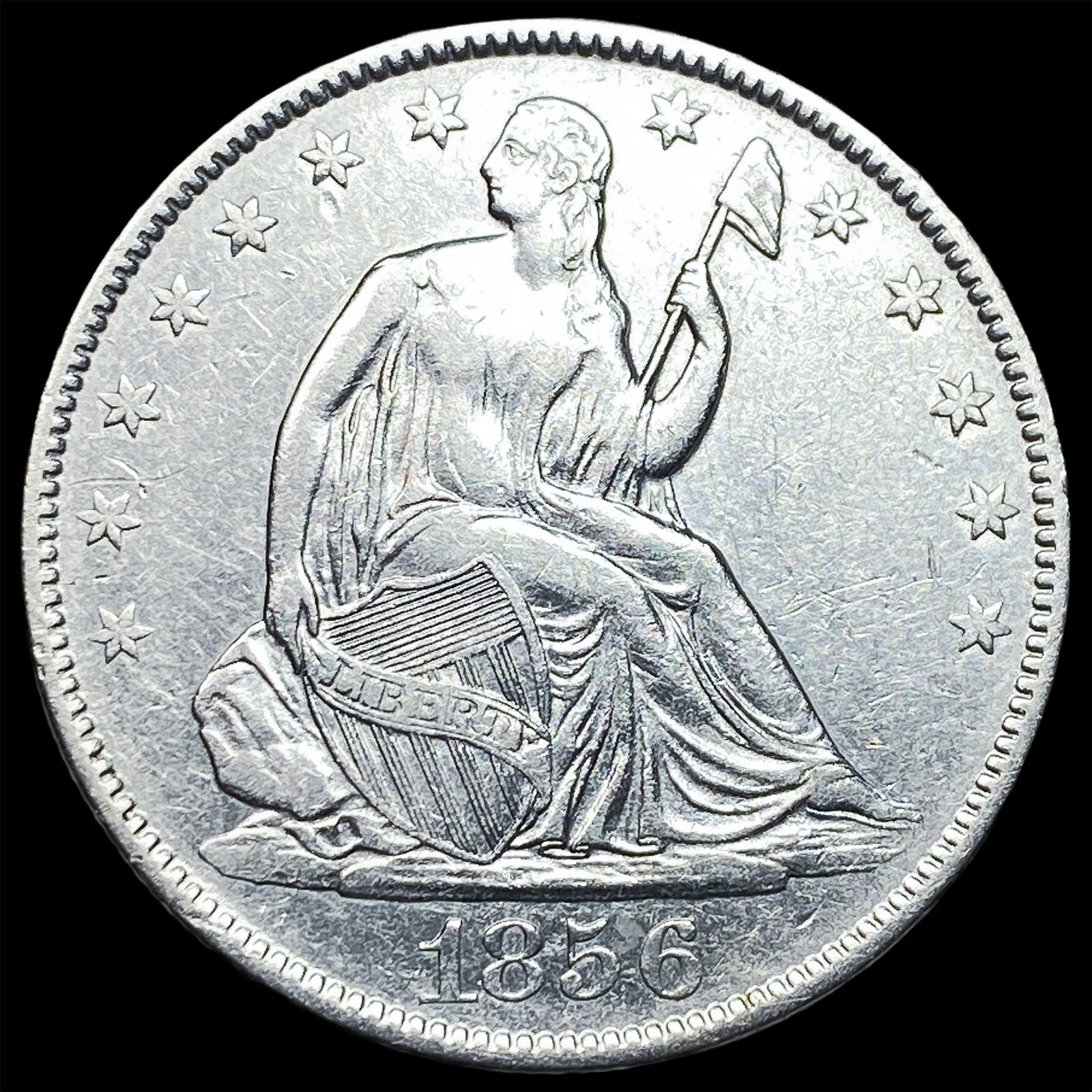 1856-O Seated Liberty Half Dollar NEARLY UNCIRCULATED: 1856-O Seated Liberty Half Dollar NEARLY UNCIRCULATED