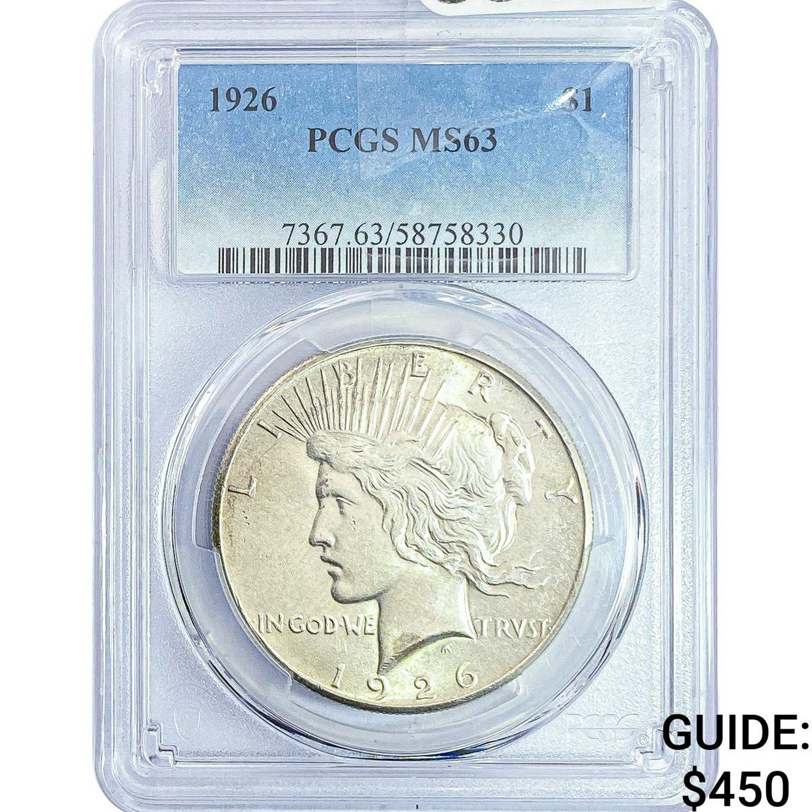 1926 Silver Peace Dollar PCGS MS63 (1 of 2)