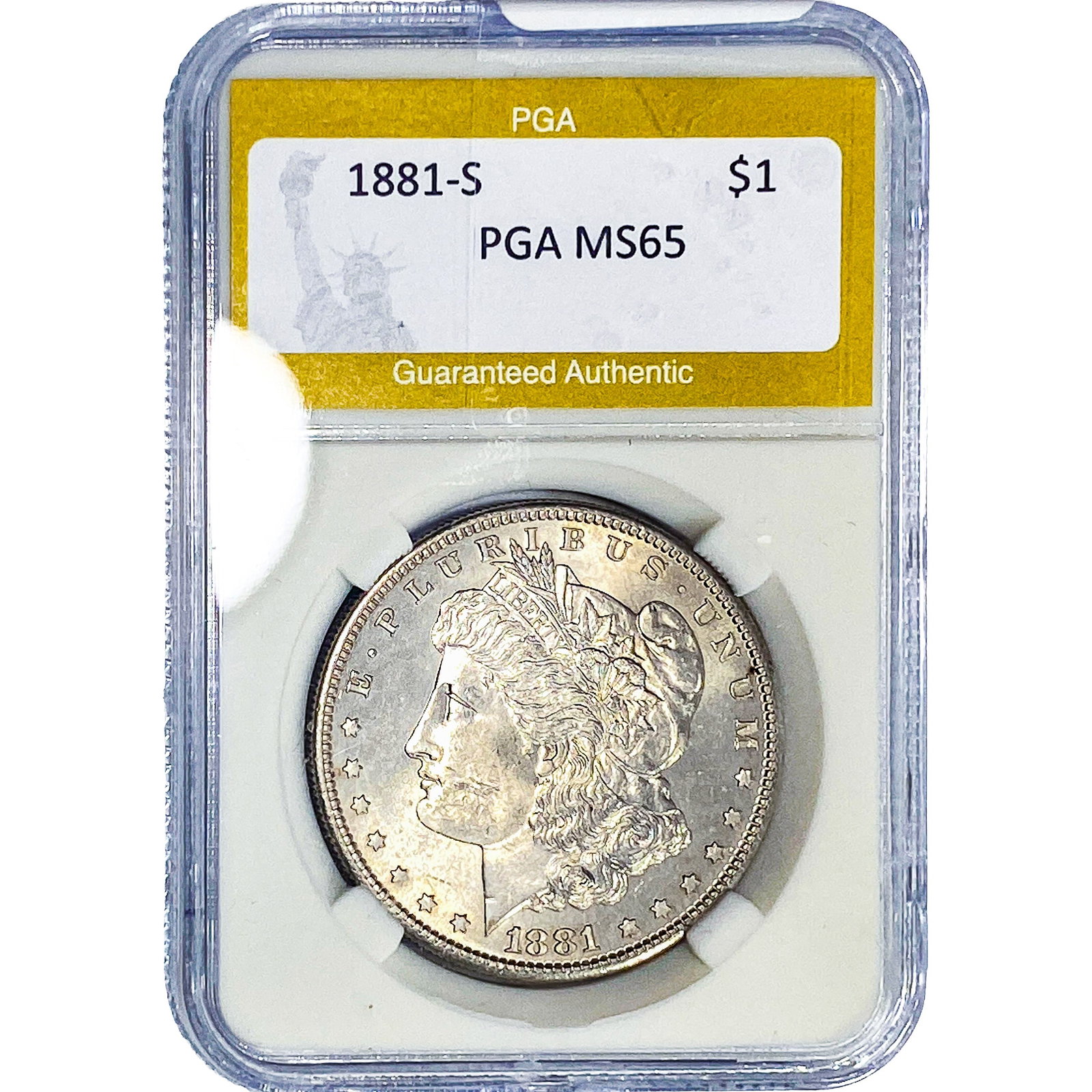 1881-S Morgan Silver Dollar PGA MS65: 1881-S Morgan Silver Dollar PGA MS65