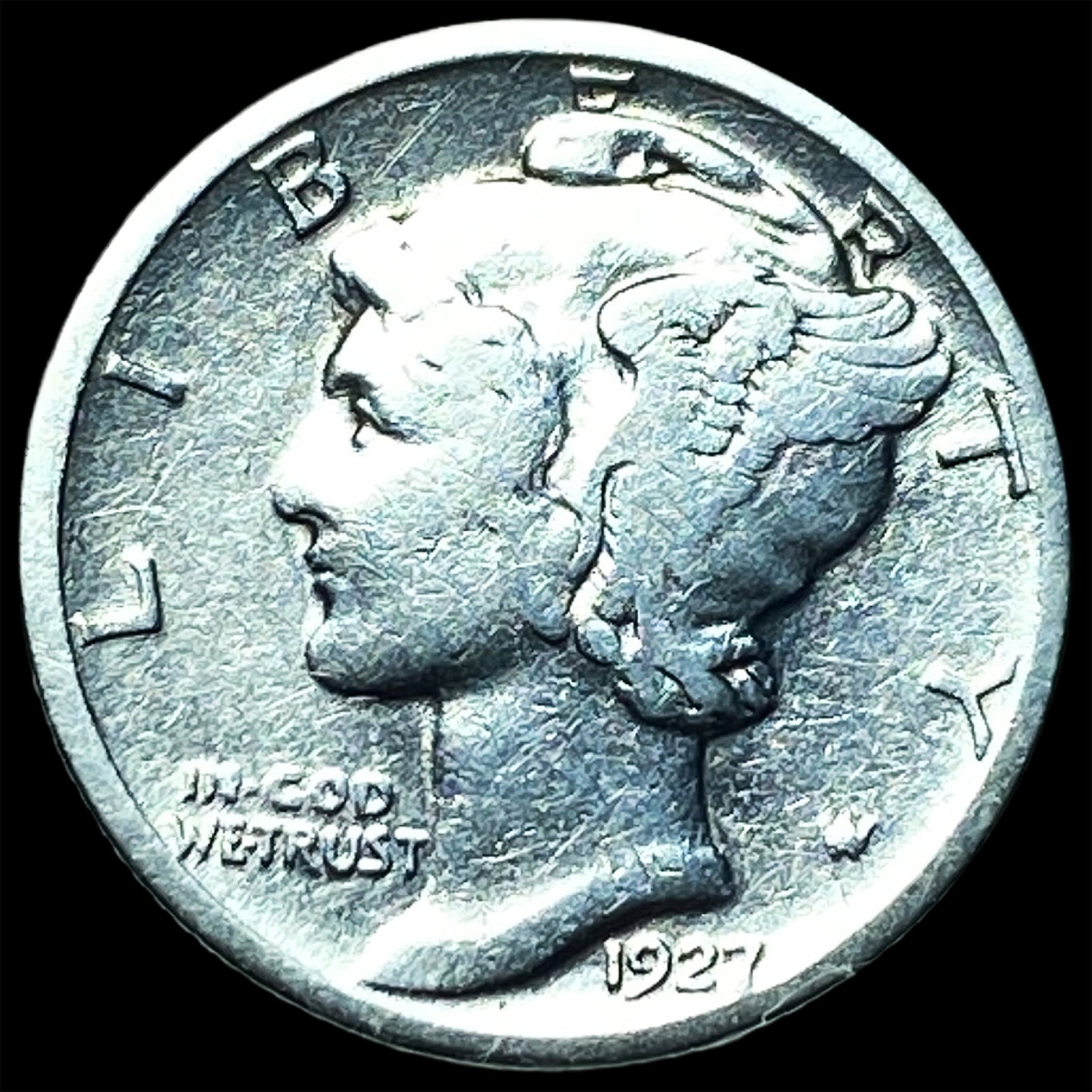 1927-D Silver Mercury Dime NEARLY UNCIRCULATED: 1927-D Silver Mercury Dime NEARLY UNCIRCULATED