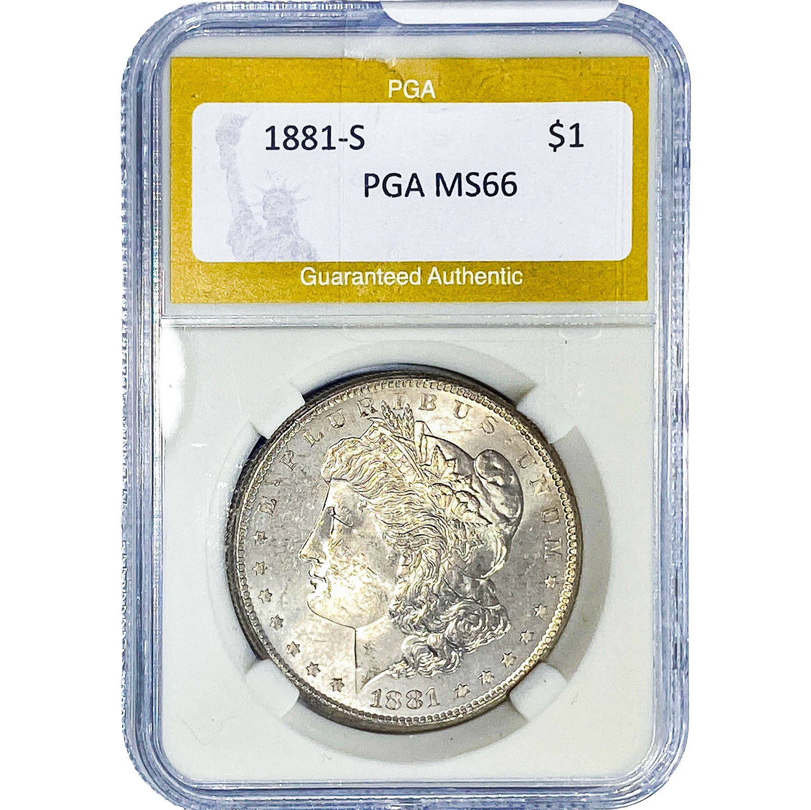 1881-S Morgan Silver Dollar PGA MS66: 1881-S Morgan Silver Dollar PGA MS66