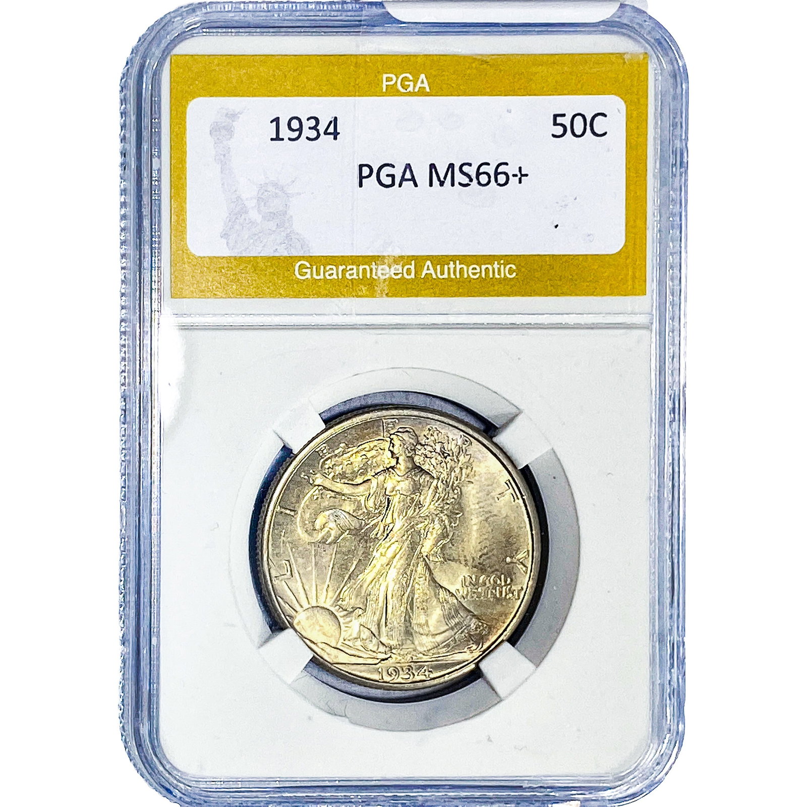 1934 Walking Liberty Half Dollar PGA MS66+: 1934 Walking Liberty Half Dollar PGA MS66+