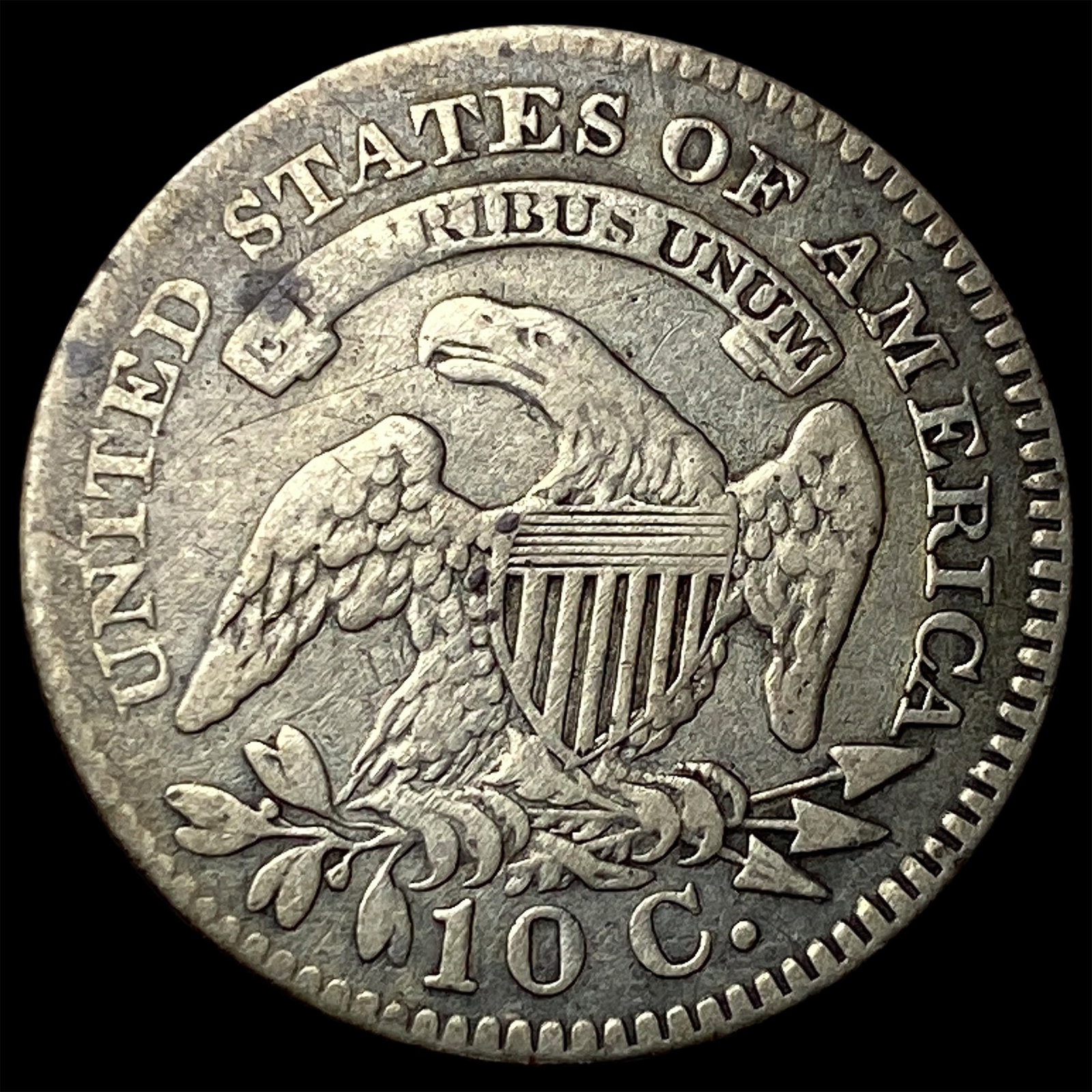 1827 Capped Bust Dime LIGHTLY CIRCULATED - 2