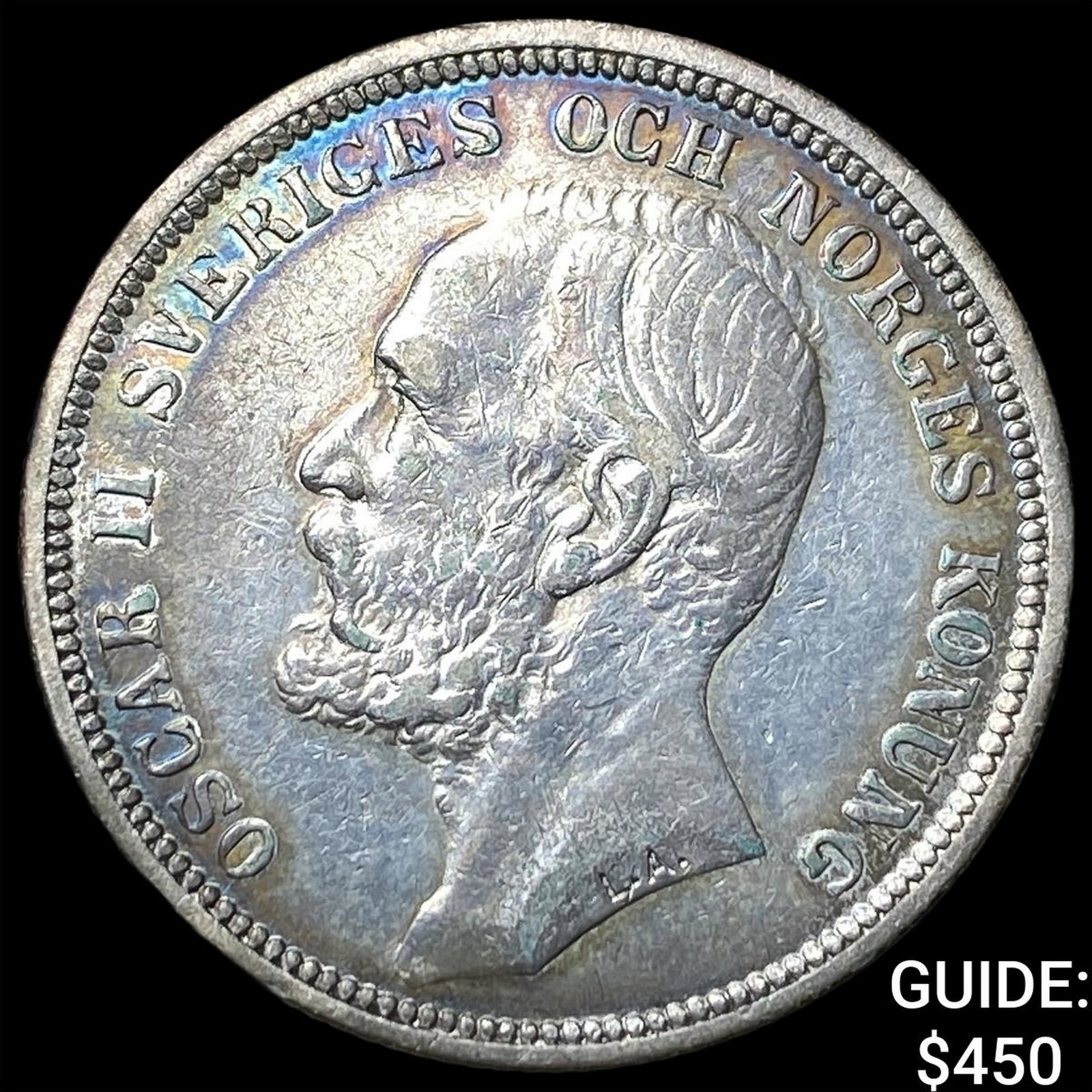 1890 Sweden Silver 2 Kronor: 1890 Sweden Silver 2 Kronor