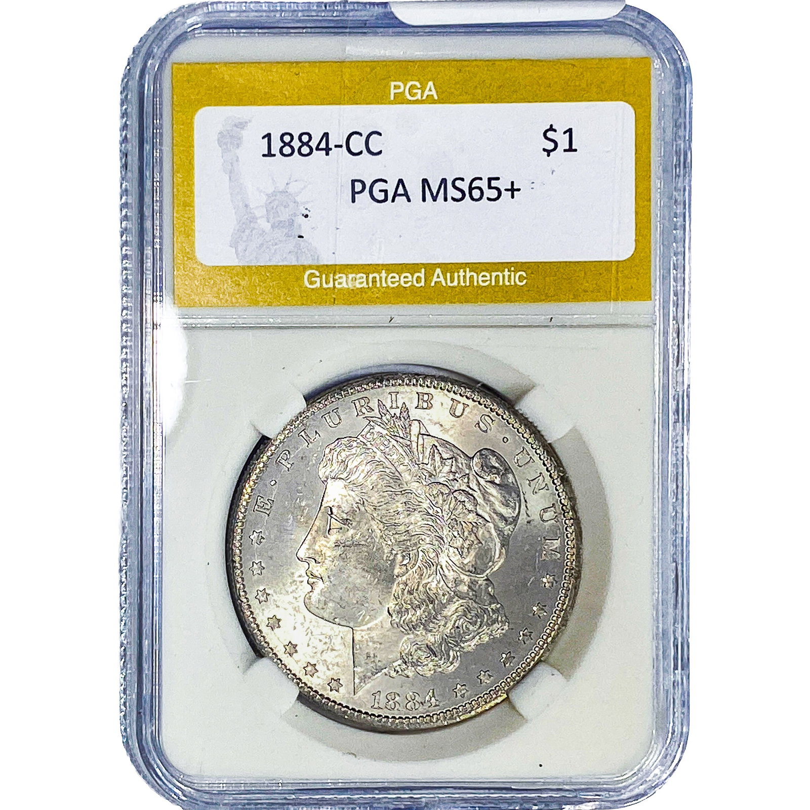 1884-CC Morgan Silver Dollar PGA MS65+: 1884-CC Morgan Silver Dollar PGA MS65+
