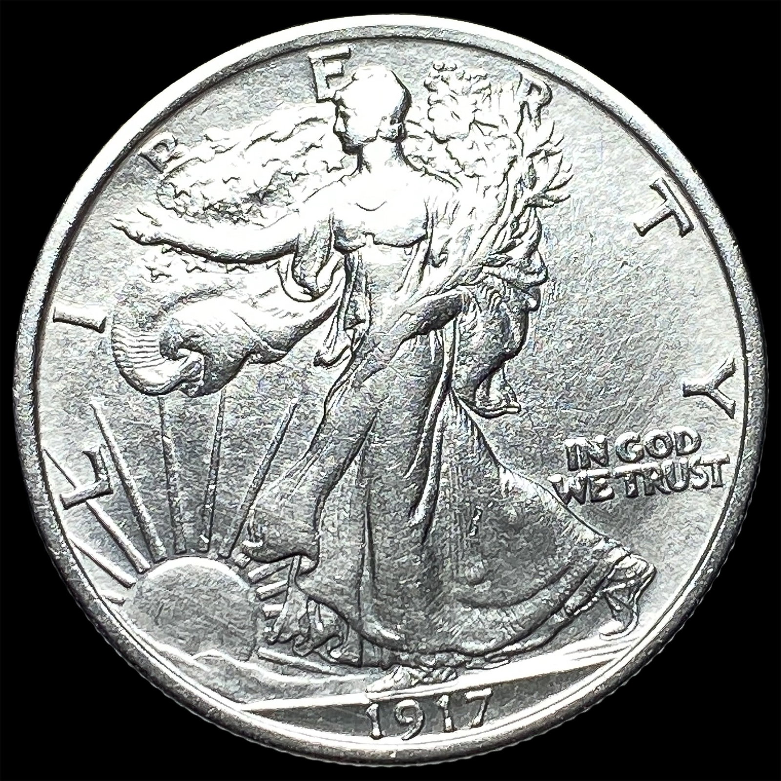 1917 Walking Liberty Half Dollar CHOICE AU: 1917 Walking Liberty Half Dollar CHOICE AU