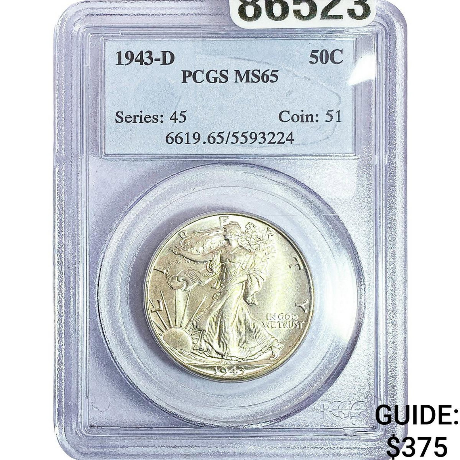 1943-D Walking Liberty Half Dollar PCGS MS65 (1 of 2)