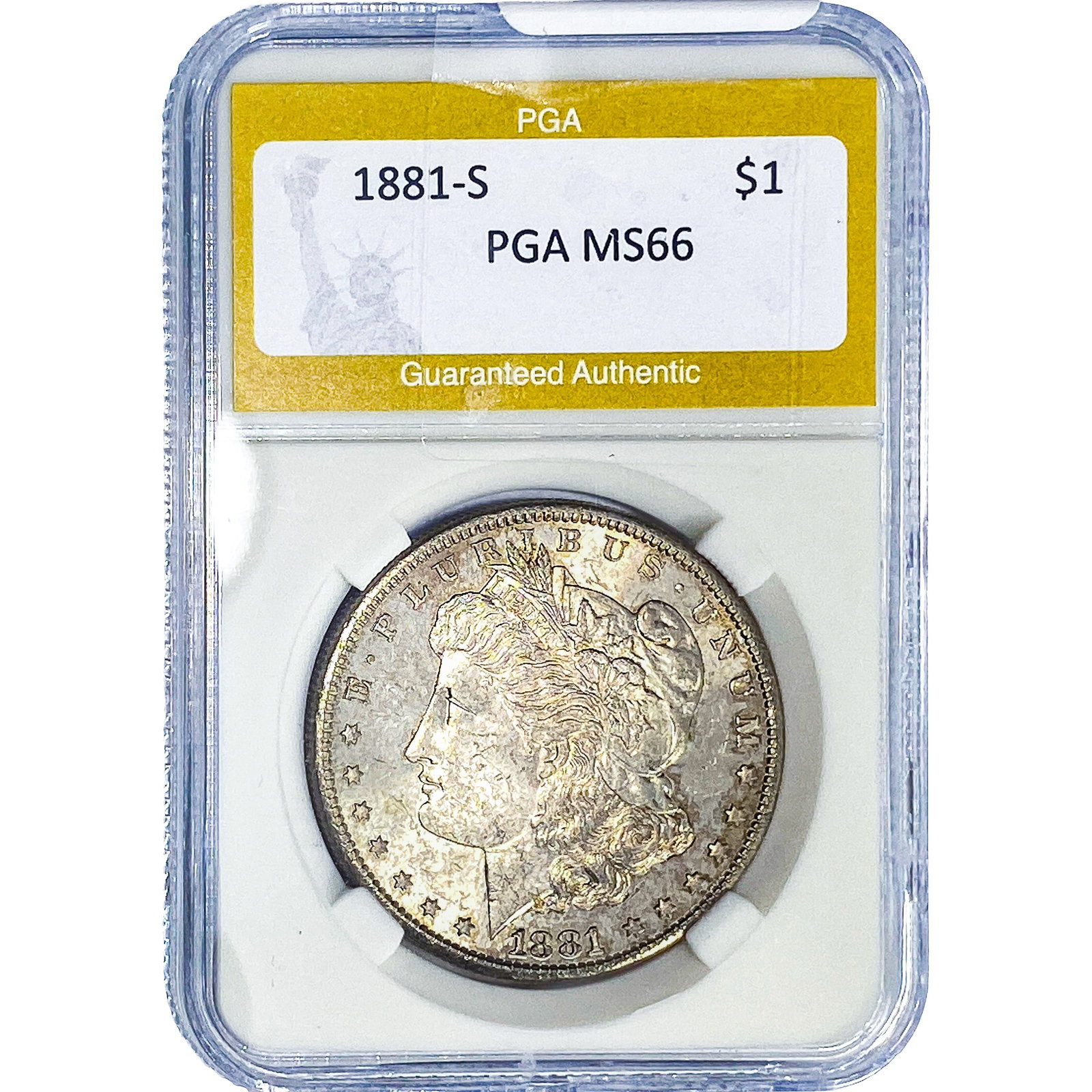 1881-S Morgan Silver Dollar PGA MS66: 1881-S Morgan Silver Dollar PGA MS66
