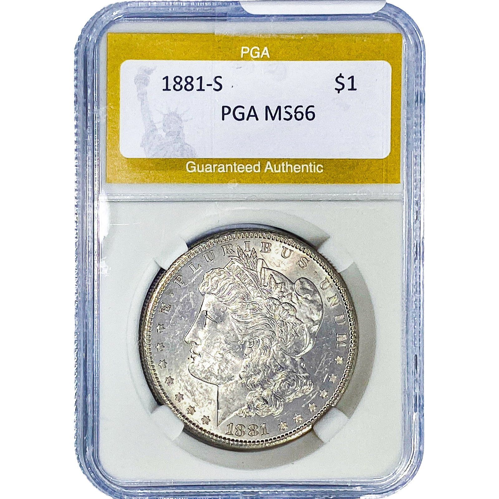 1881-S Morgan Silver Dollar PGA MS66: 1881-S Morgan Silver Dollar PGA MS66